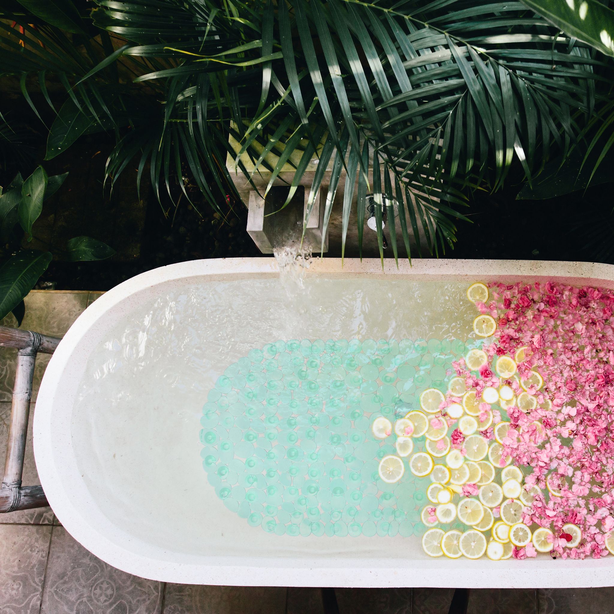 Badewannenmatte Steinoptik Türkis von Relaxdays
