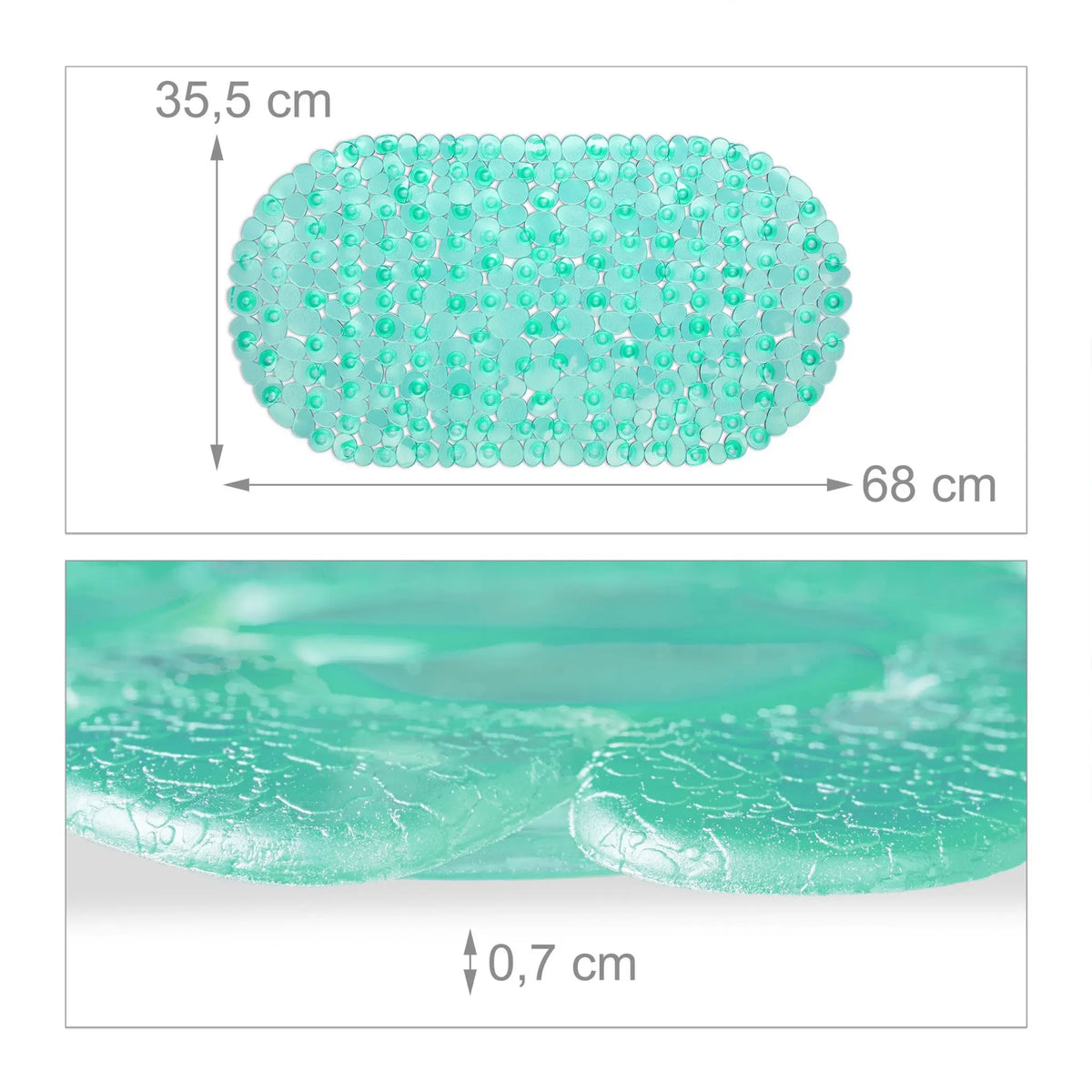 Badewannenmatte Steinoptik Türkis von Relaxdays