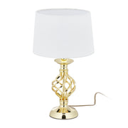 Tischlampe modern dimmbar Weiss-Gold von Relaxdays
