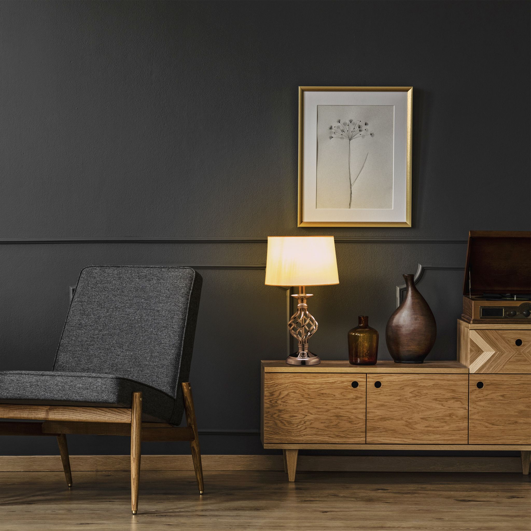 Tischlampe modern dimmbar Weiss-Gold von Relaxdays
