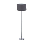 Stehlampe mit Stoffschirm Silber-Grau von Relaxdays