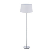 Stehlampe mit Stoffschirm Weiss-Silber von Relaxdays