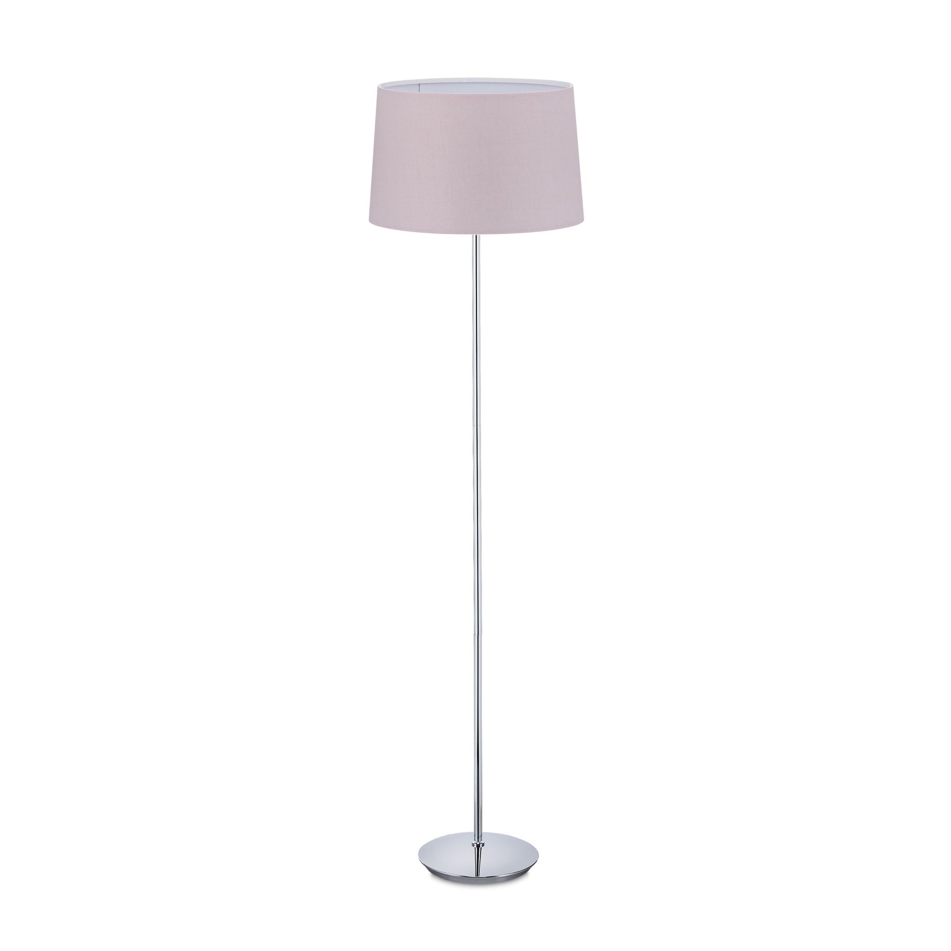 Stehlampe mit Stoffschirm Rosa-Silber von Relaxdays