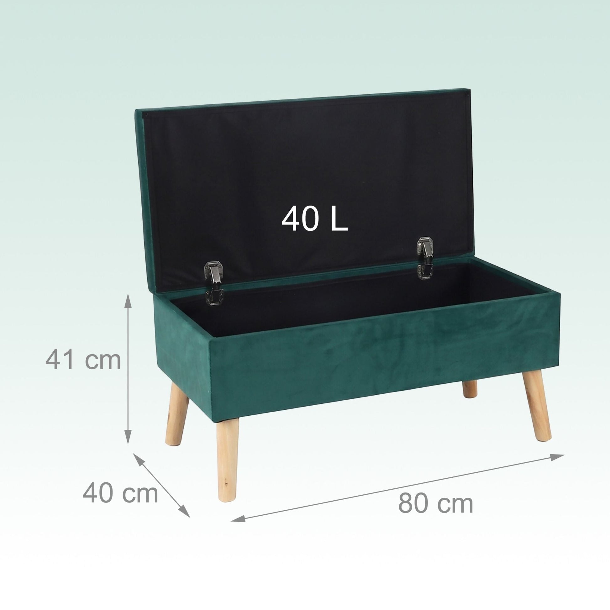 Samt Sitzbank mit Stauraum Dunkelgrün von Relaxdays