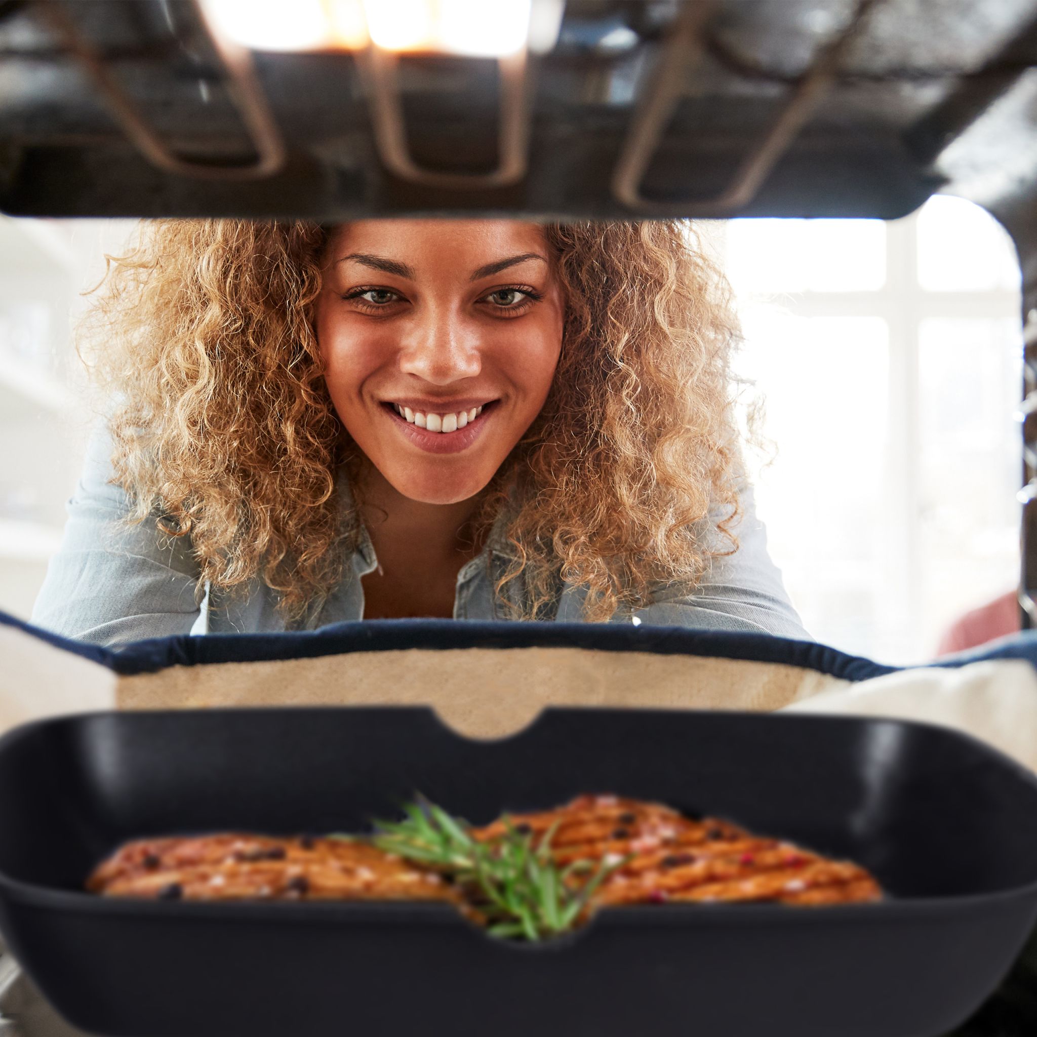 Grillpfanne Induktion Hellbraun-Schwarz von Relaxdays