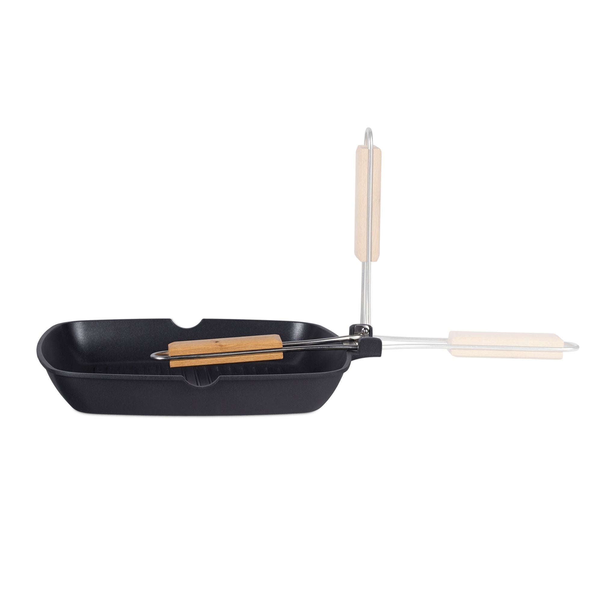 Grillpfanne Induktion Hellbraun-Schwarz von Relaxdays