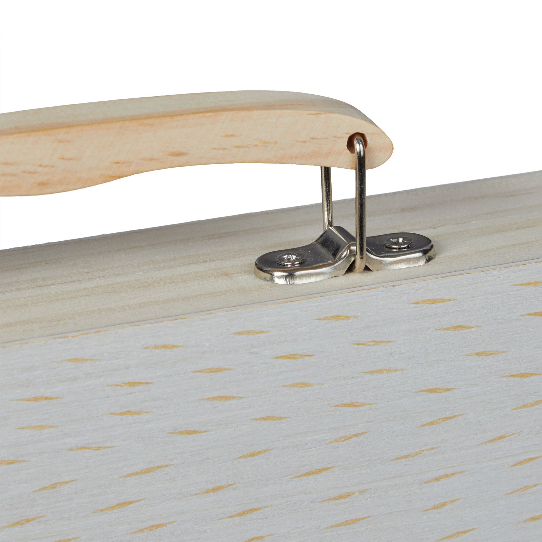 Holz Malkoffer mit Ölfarben Hellbraun-Silber von Relaxdays