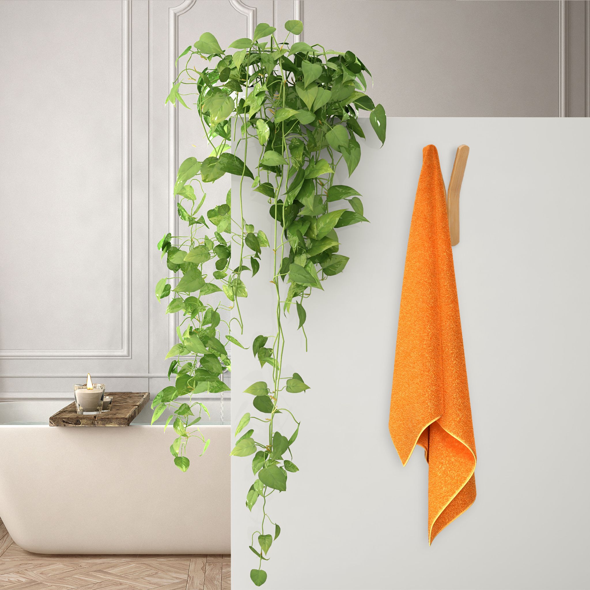 Wandhaken Bambus Hellbraun von Relaxdays