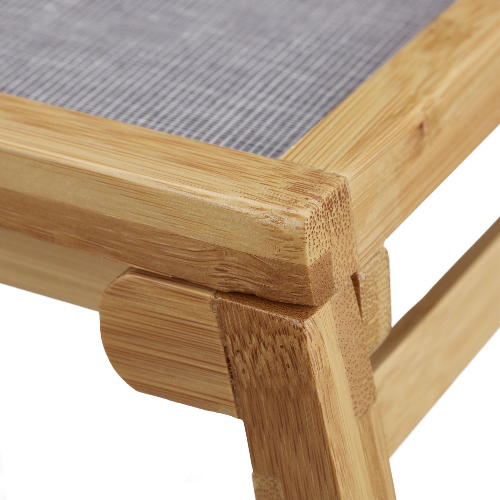 Betttablett klappbar Bambus Hellbraun-Grau von Relaxdays