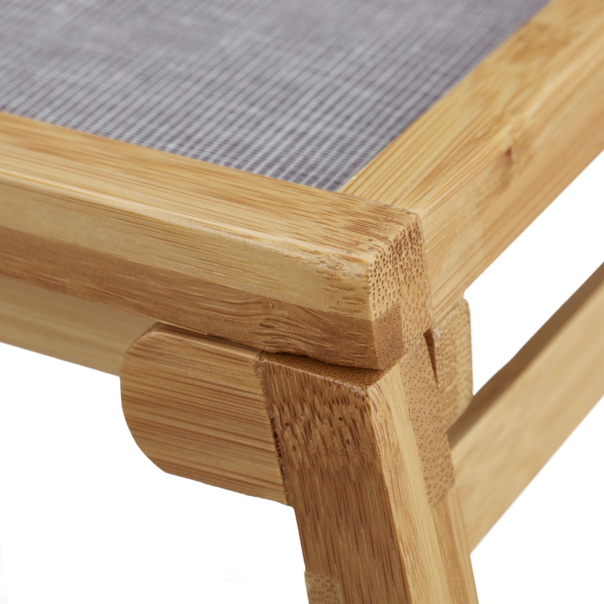 Betttablett klappbar Bambus Hellbraun-Grau von Relaxdays