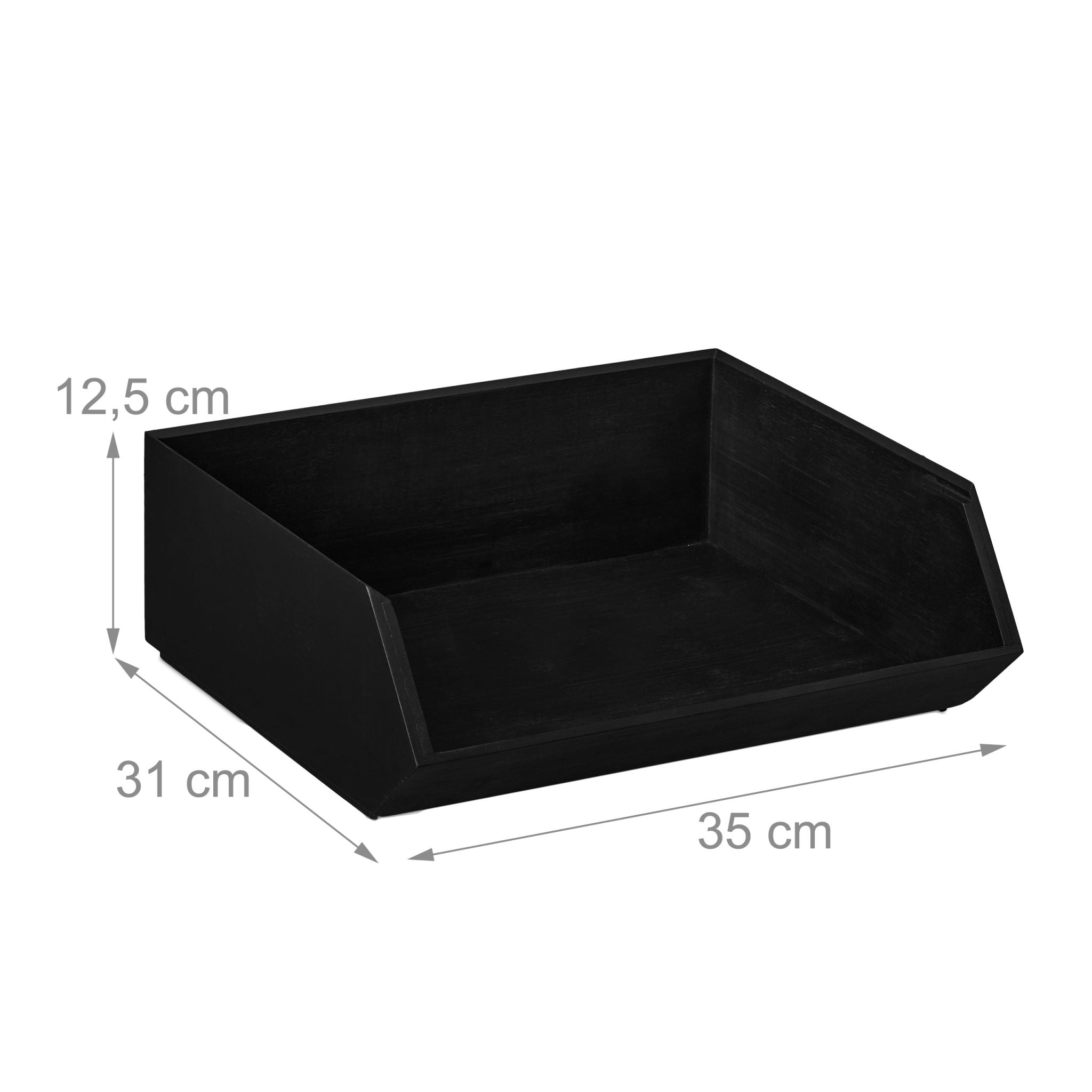Schreibtischorganizer Bambus stapelbar Anthrazit von Relaxdays