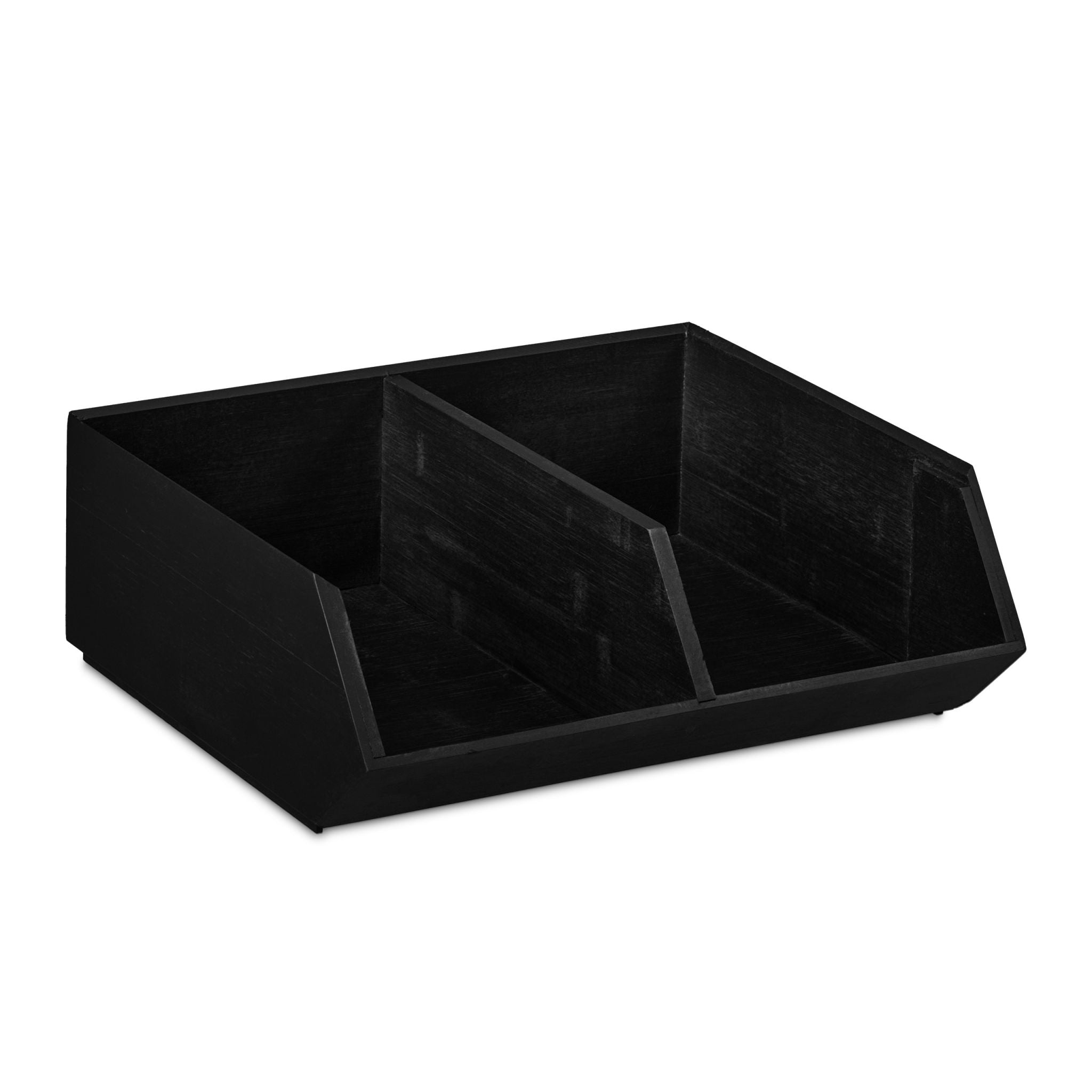 Schreibtischorganizer Bambus stapelbar Anthrazit von Relaxdays