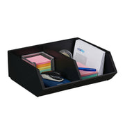 Schreibtischorganizer Bambus stapelbar Anthrazit von Relaxdays