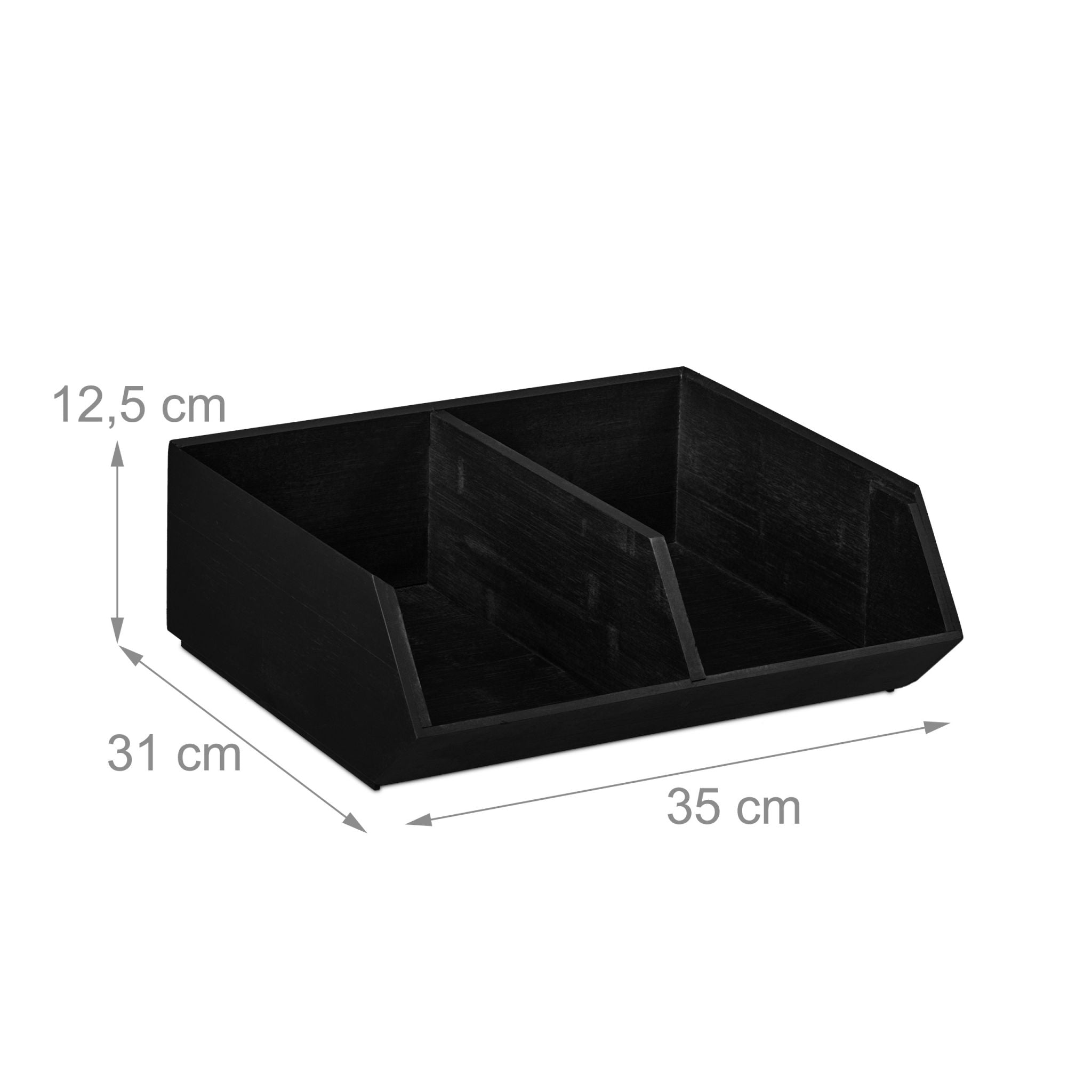 Schreibtischorganizer Bambus stapelbar Anthrazit von Relaxdays