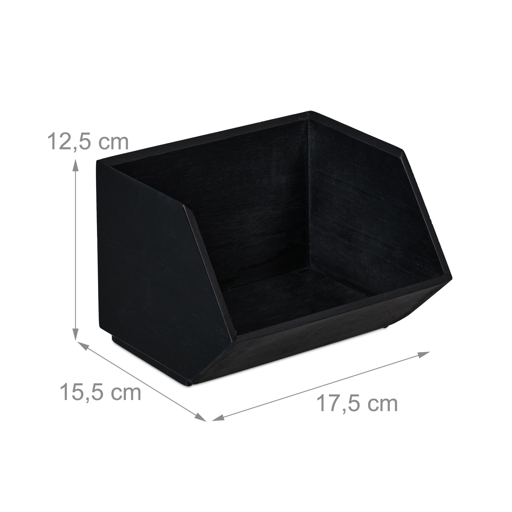 Schreibtischorganizer Bambus stapelbar Anthrazit von Relaxdays