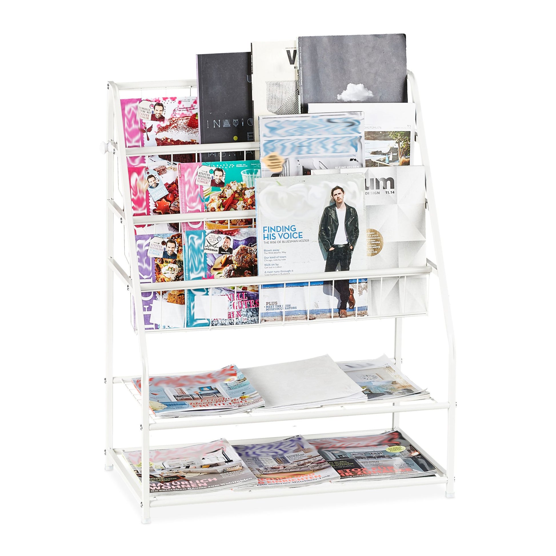 Zeitschriftenregal Metall Weiss von Relaxdays