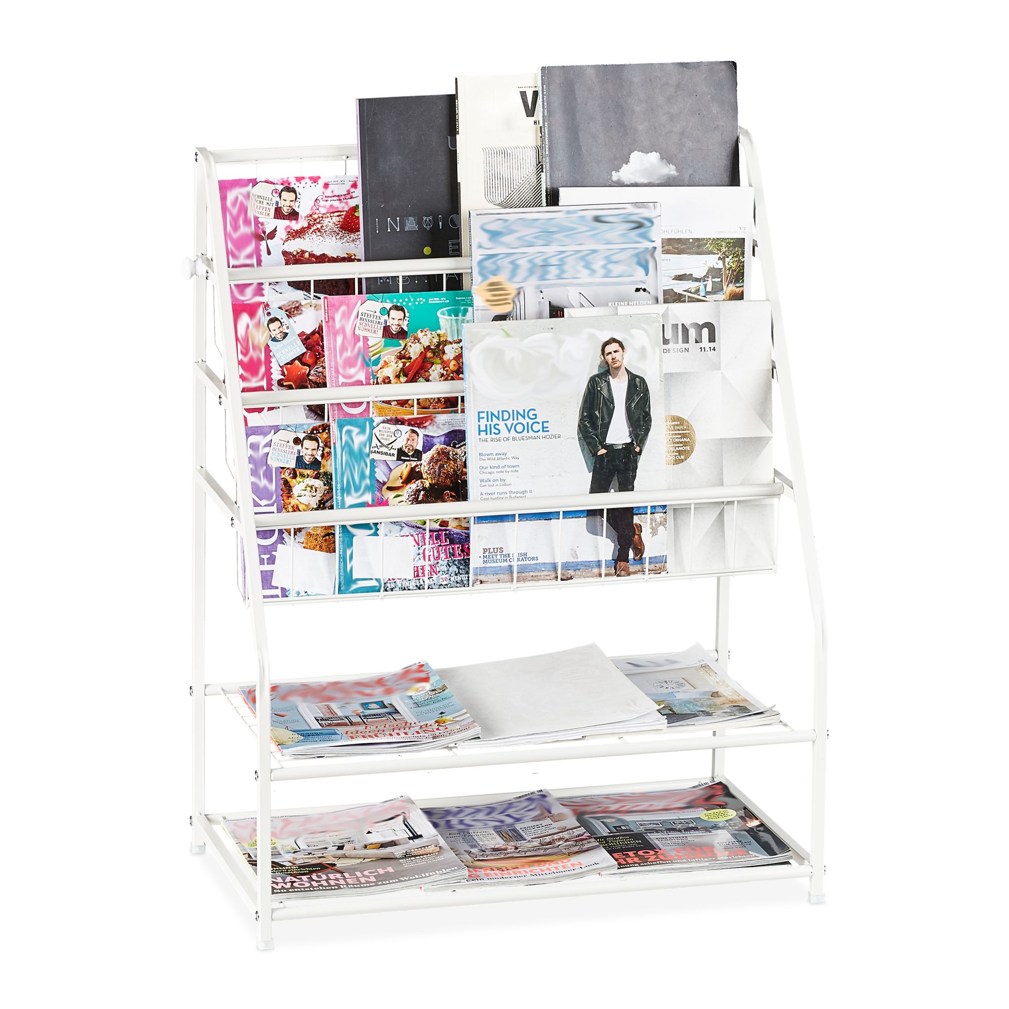Zeitschriftenregal Metall Weiss von Relaxdays