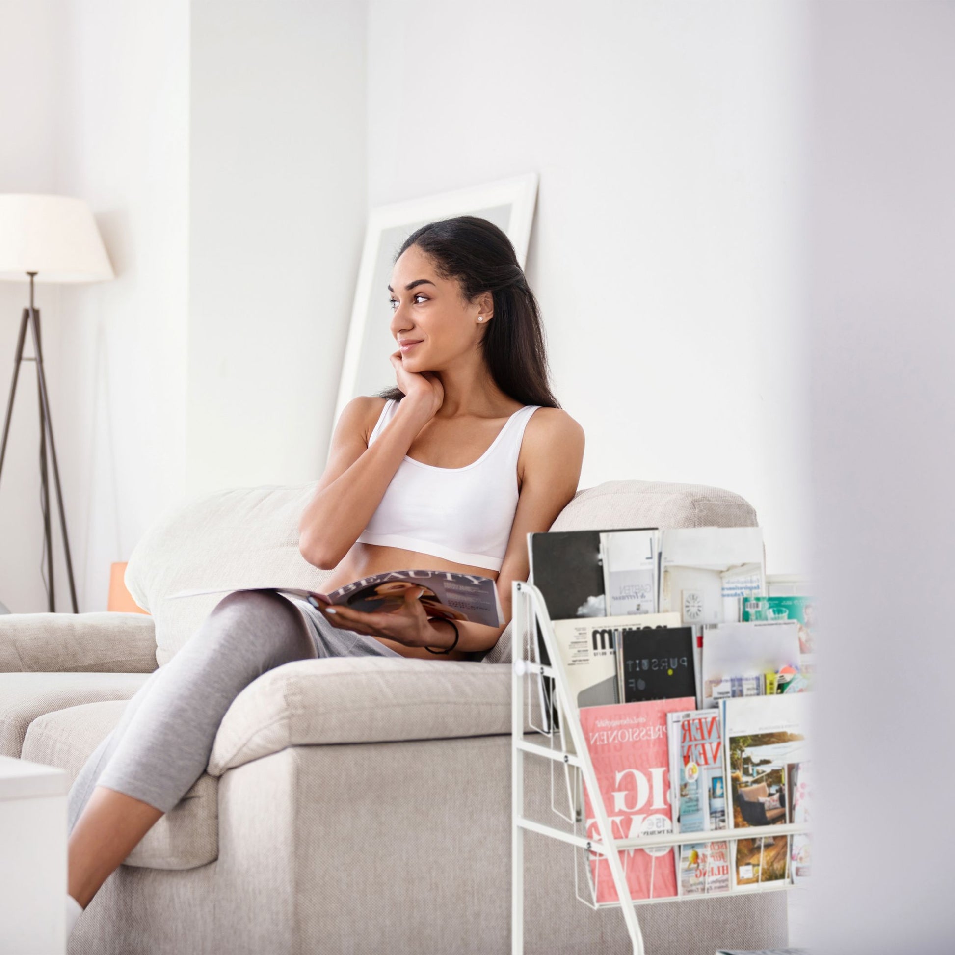 Zeitschriftenregal Metall Weiss von Relaxdays