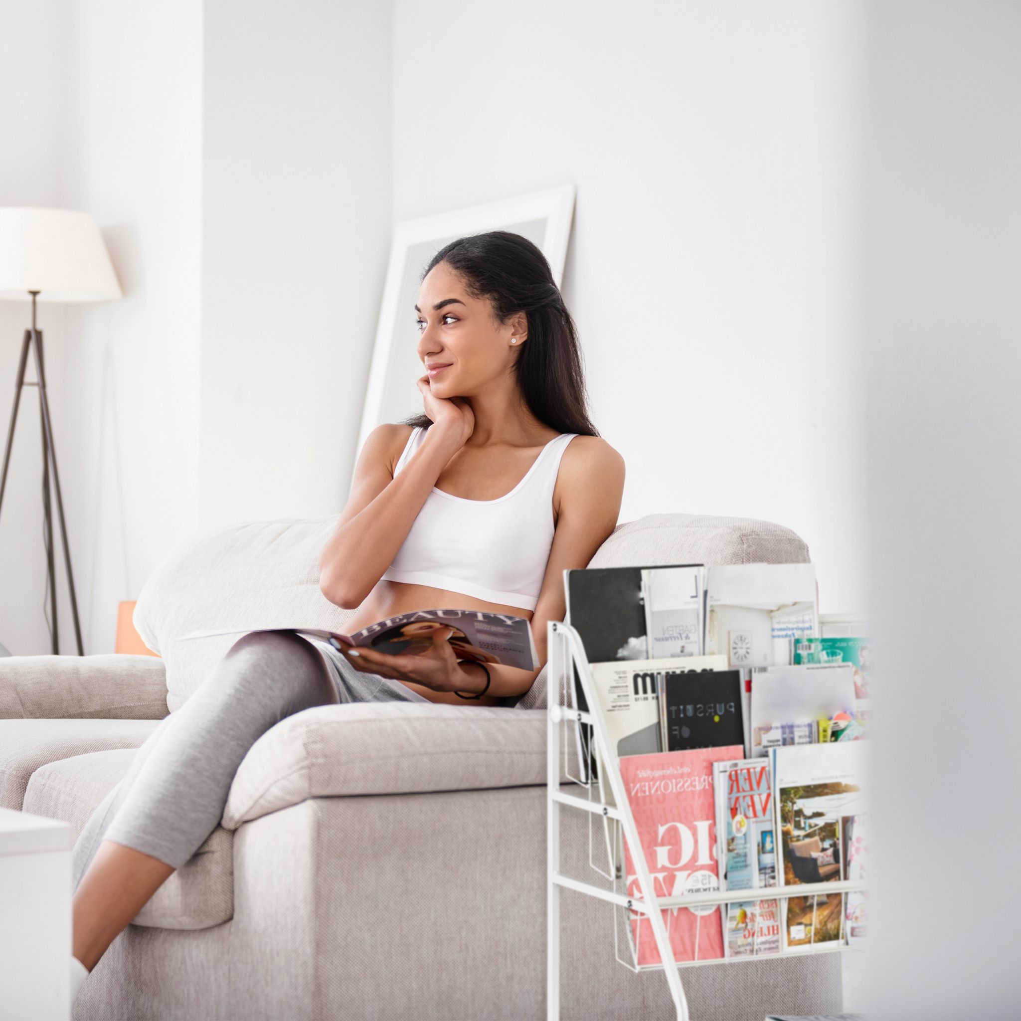 Zeitschriftenregal Metall Weiss von Relaxdays