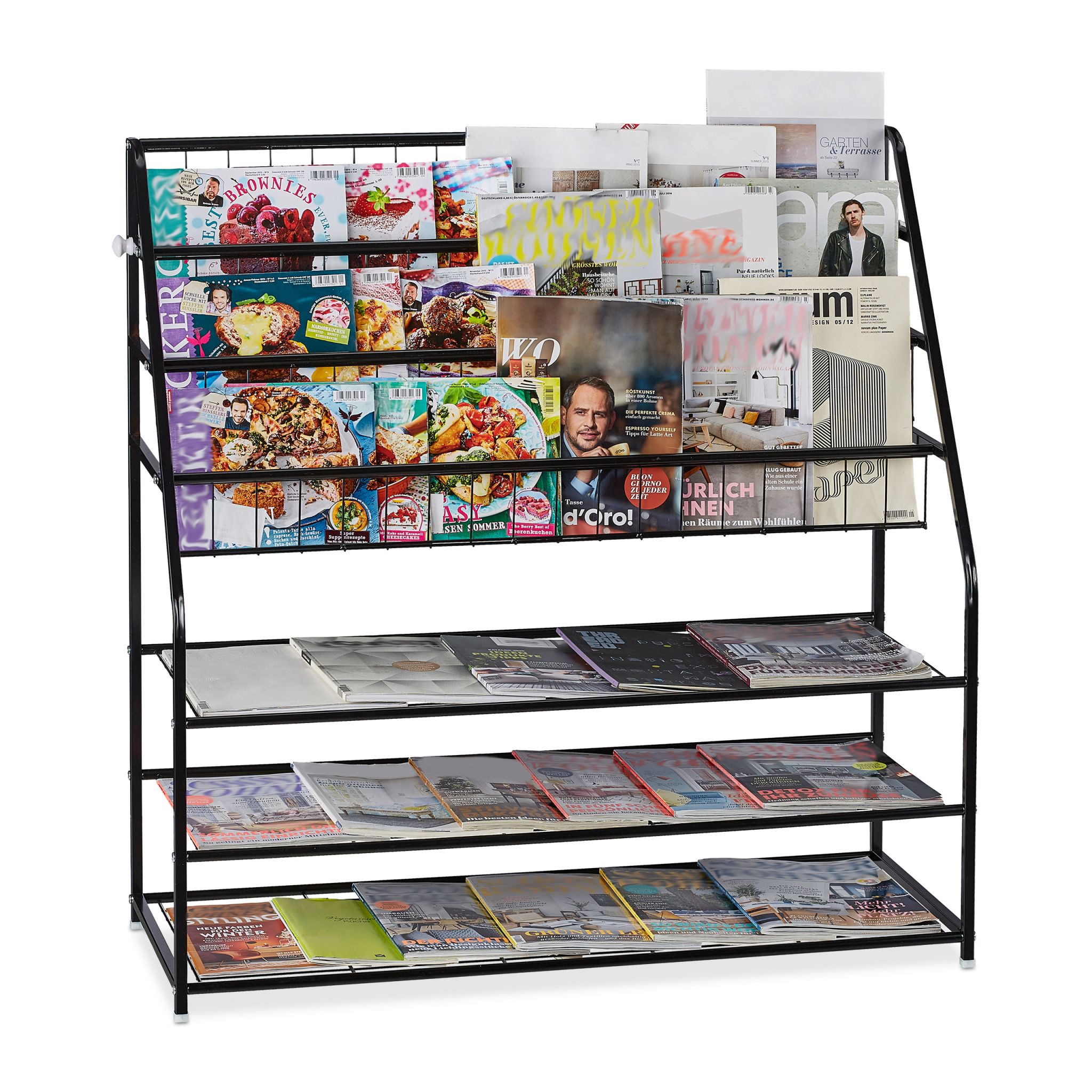 Zeitschriftenregal XL Metall Schwarz von Relaxdays