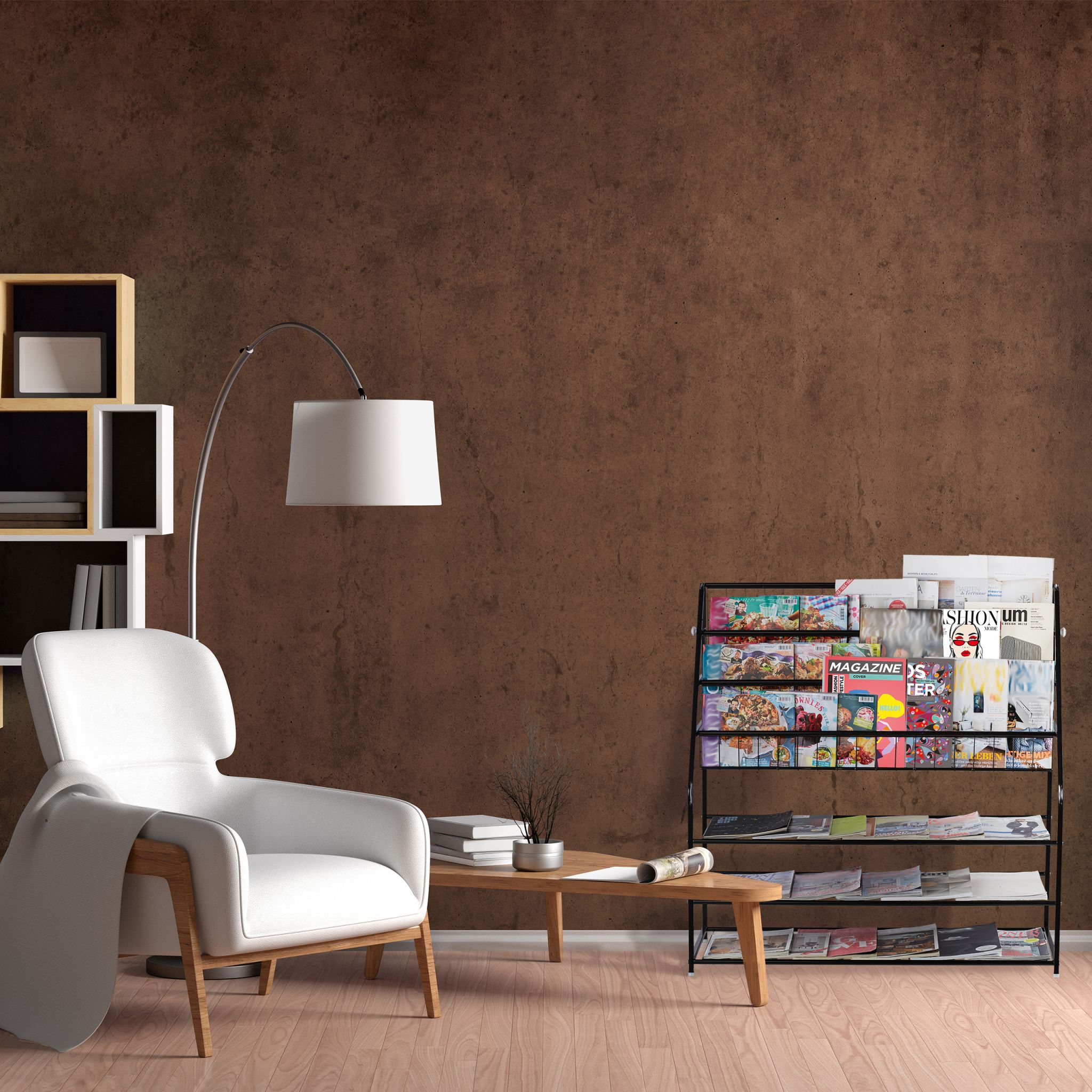 Zeitschriftenregal XL Metall Schwarz von Relaxdays