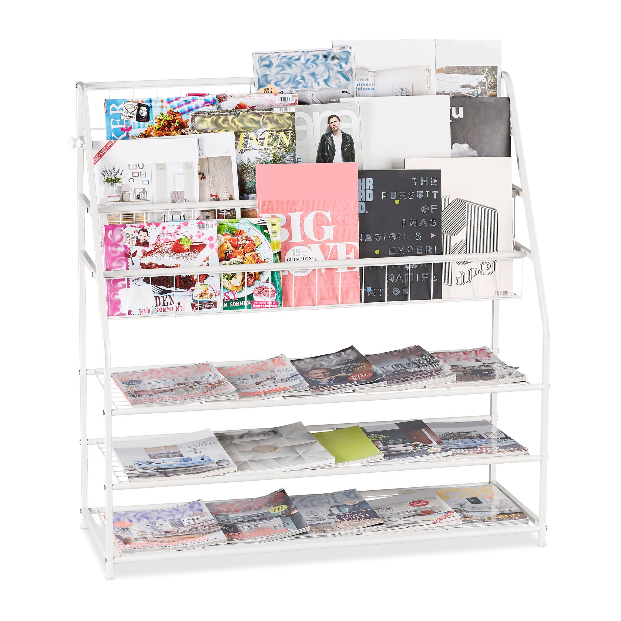 Zeitschriftenregal XL Metall Weiss von Relaxdays