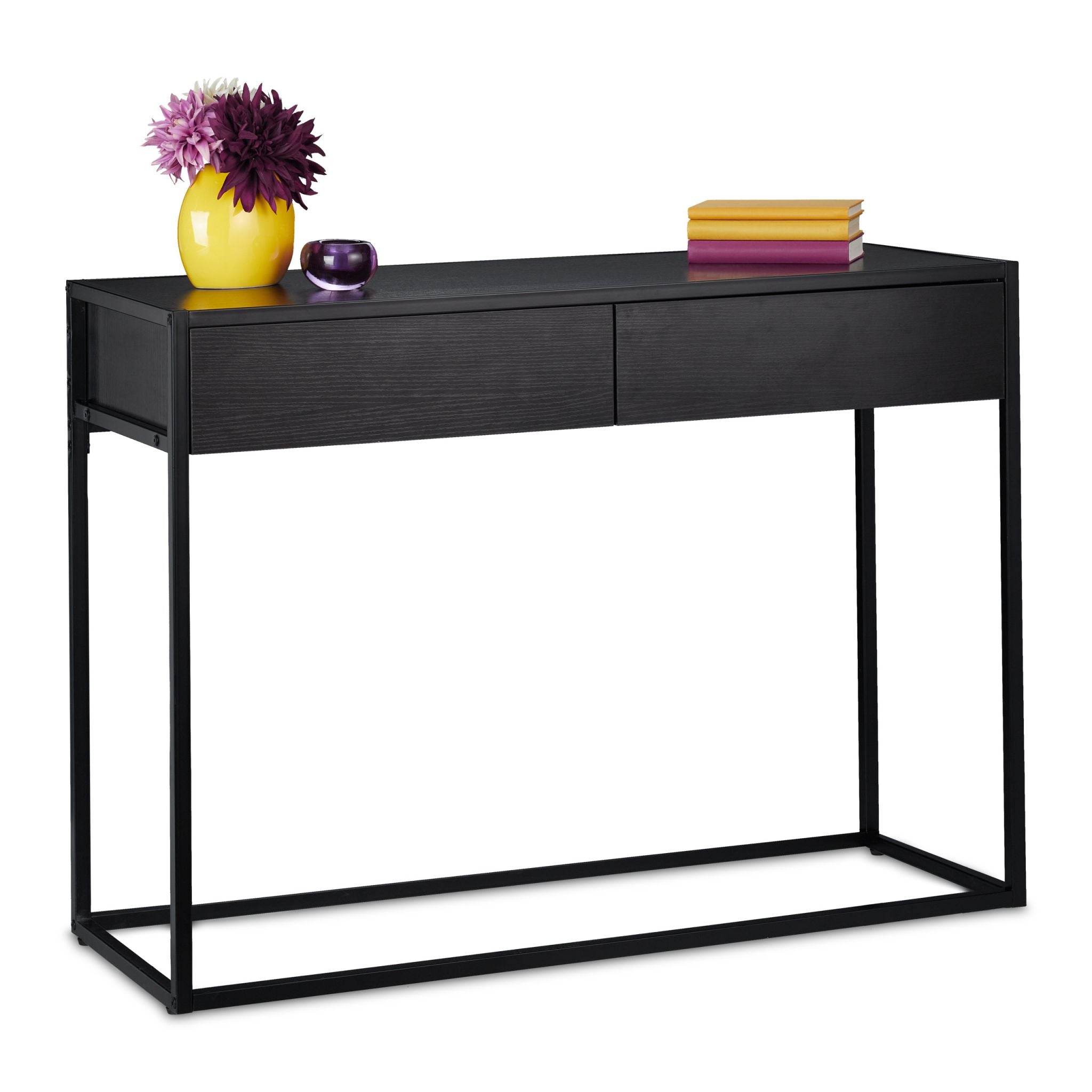 Konsolentisch schwarz Schwarz von Relaxdays