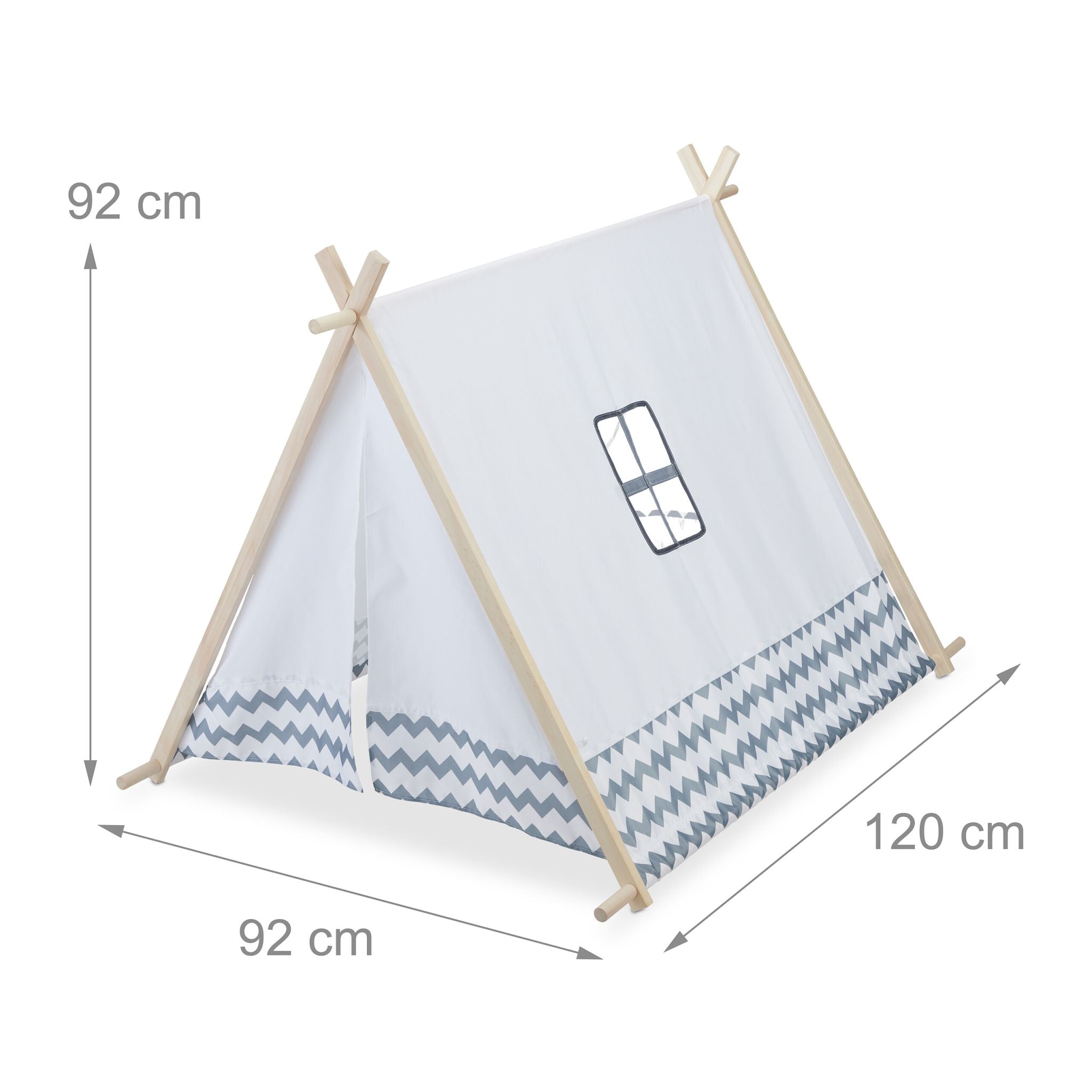 Tipi Zelt für Kinder Weiss-Hellbraun-Grau von guteszeug.ch