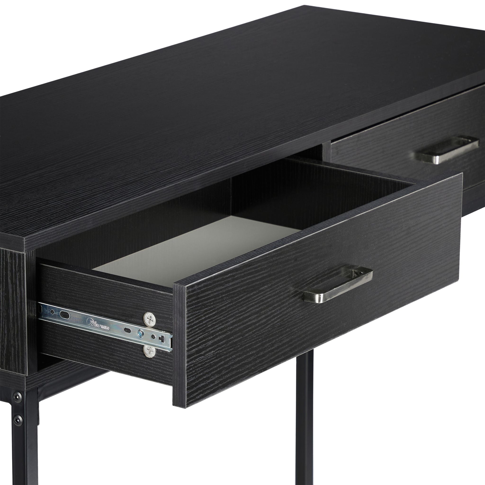 Konsolentisch mit 2 Schubladen Schwarz von Relaxdays
