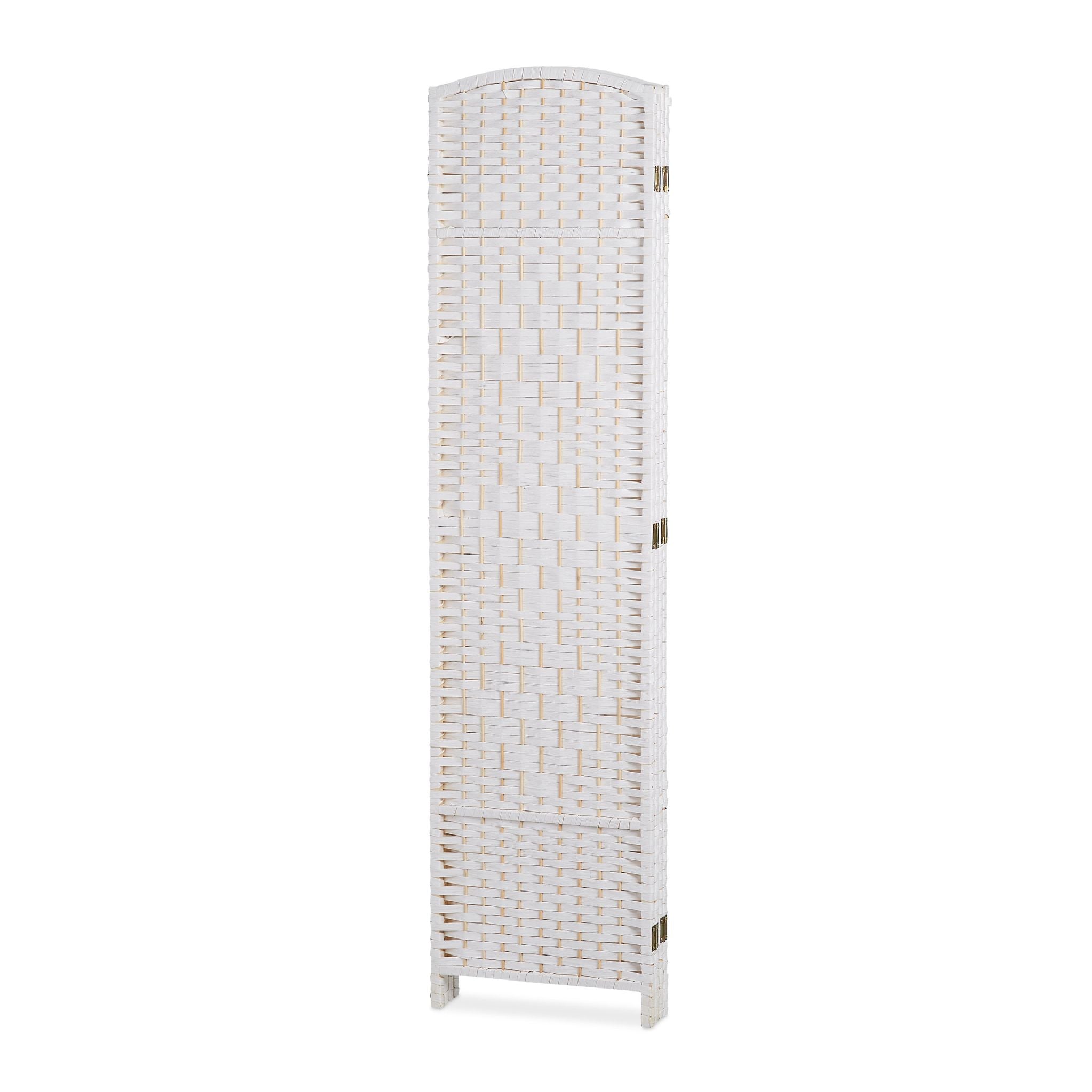 Paravent Raumteiler 4-teilig Weiss von Relaxdays