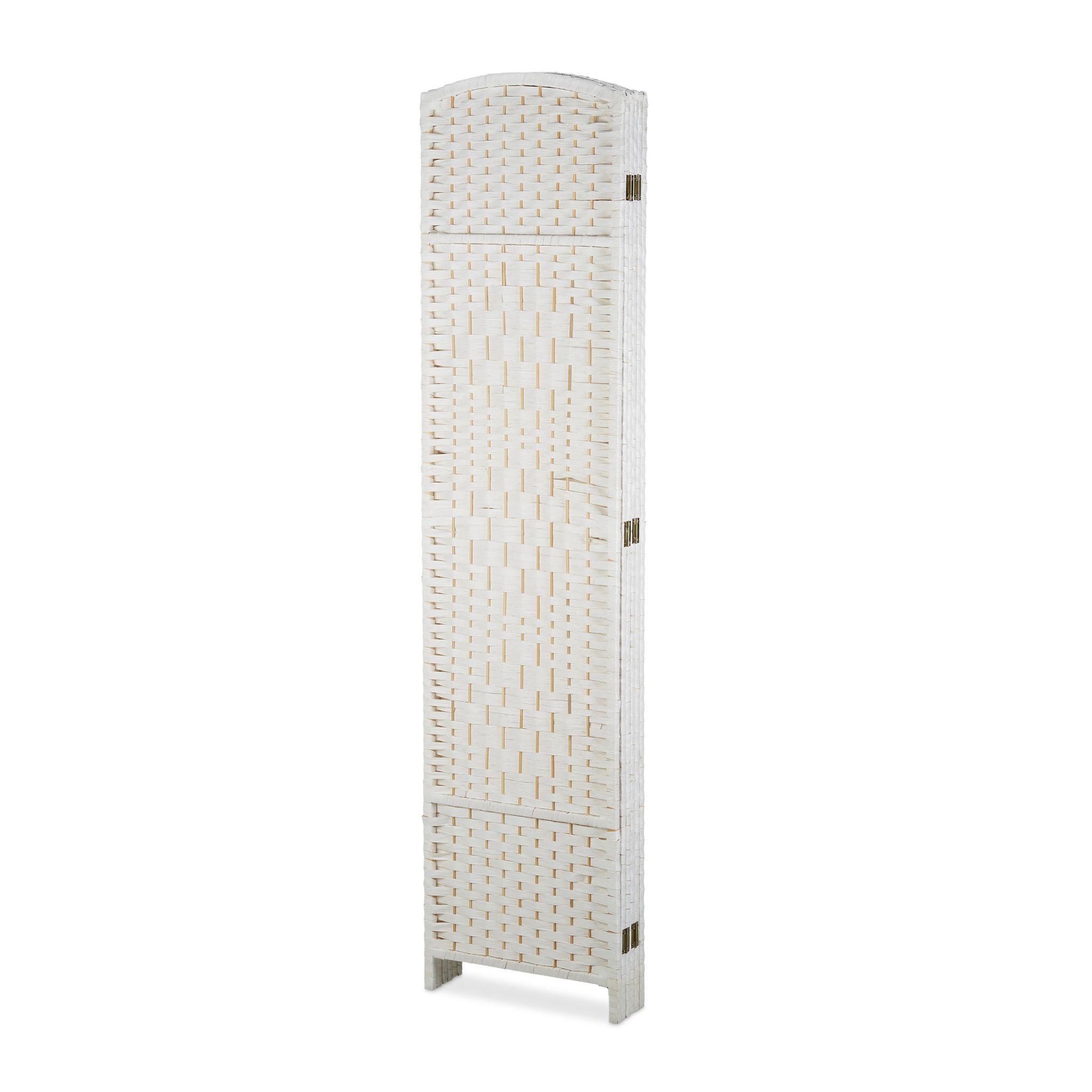 Paravent Raumteiler 6-teilig Weiss von Relaxdays