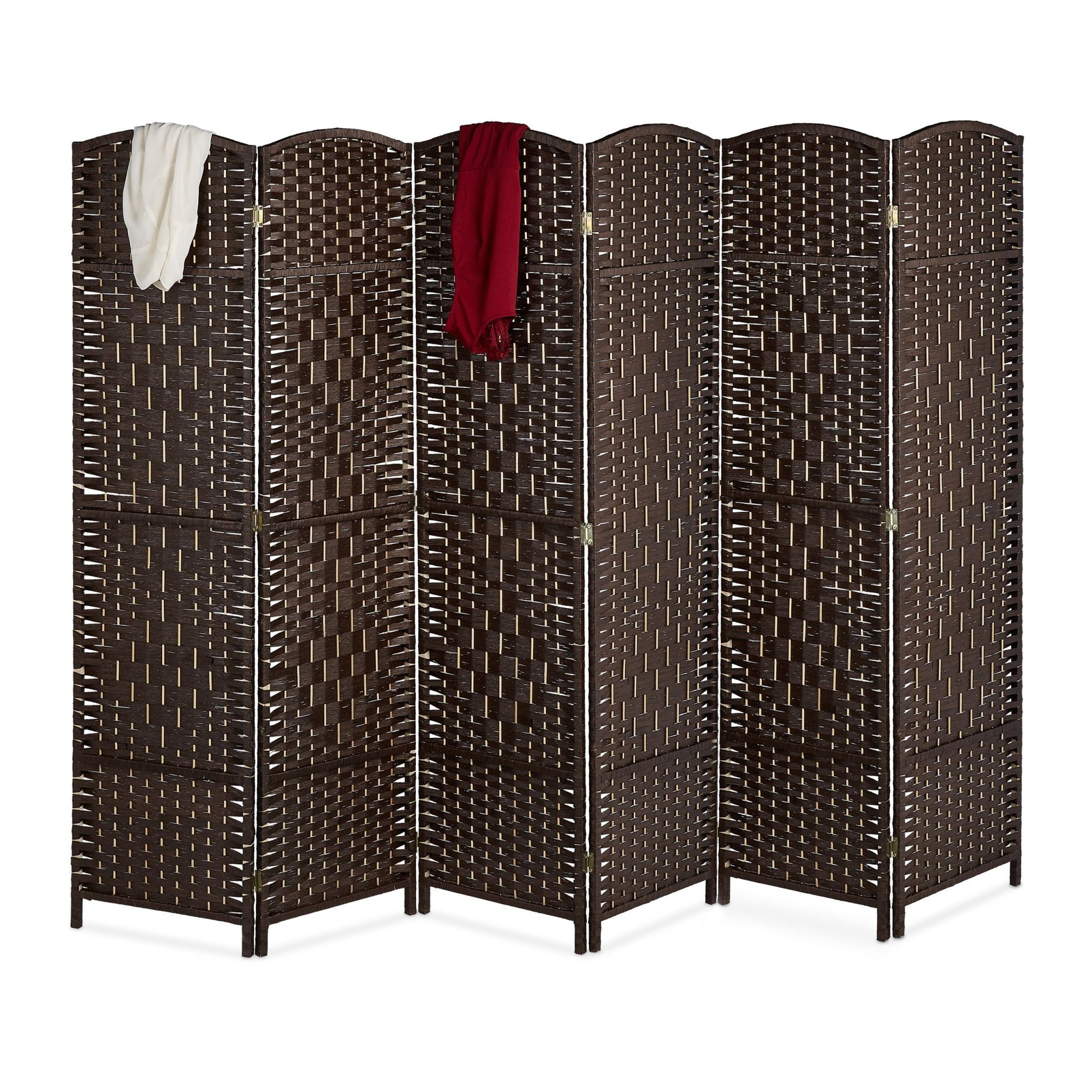 Paravent Raumteiler 6-teilig Braun von Relaxdays