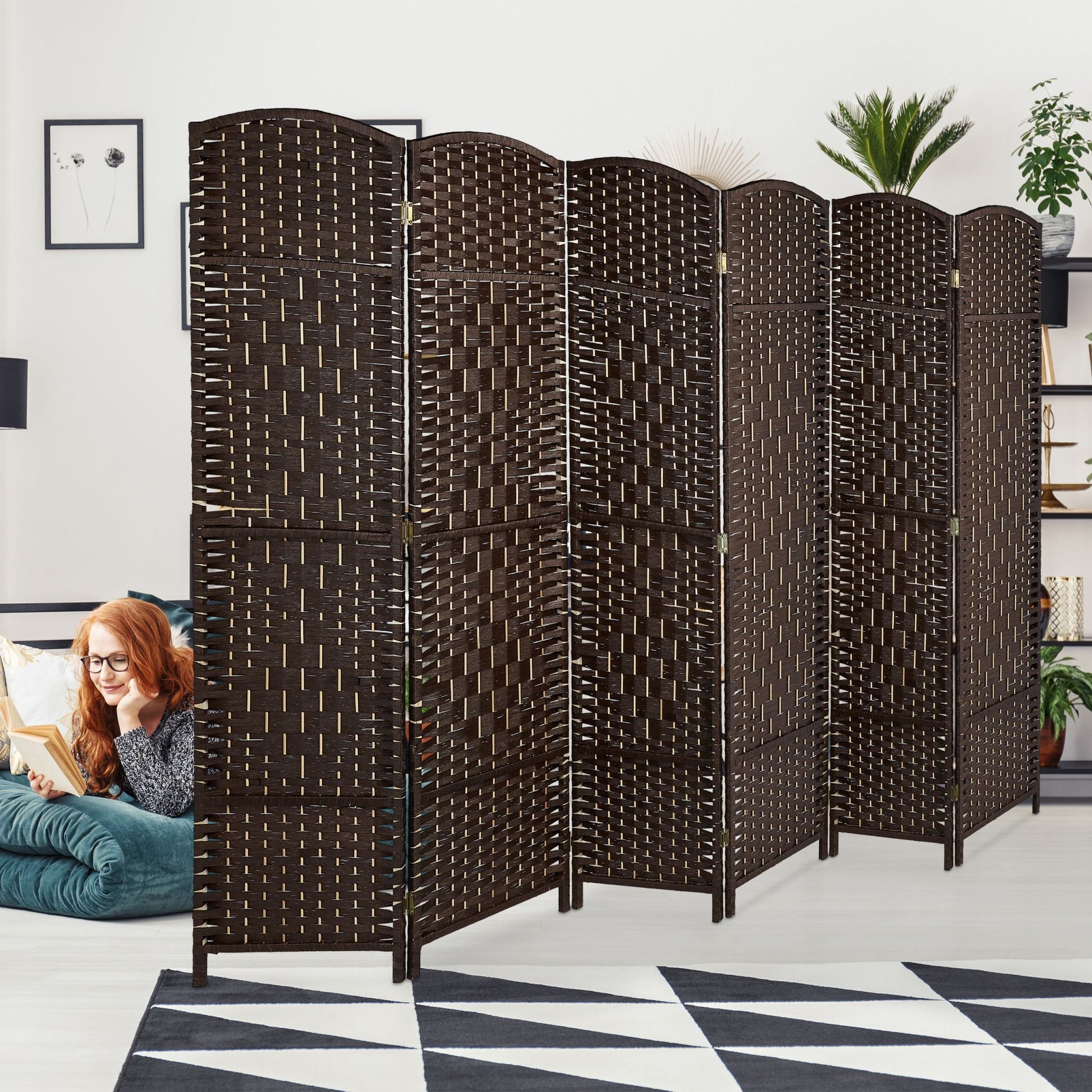 Paravent Raumteiler 6-teilig Braun von Relaxdays