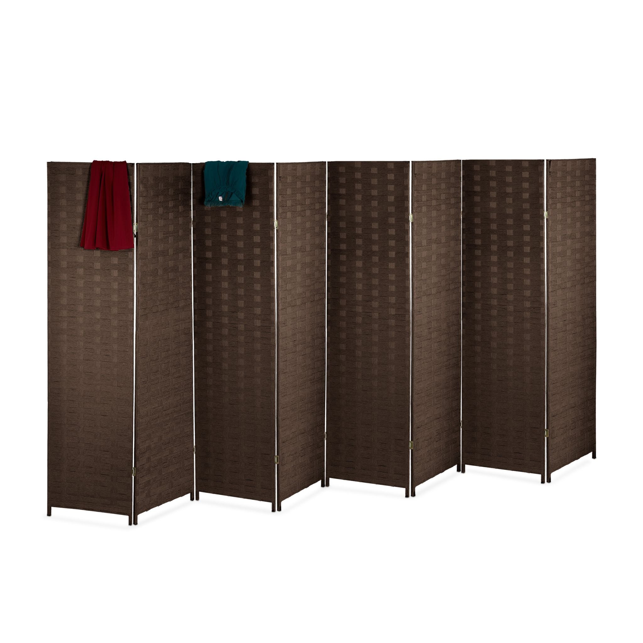 Paravent Raumteiler 8-teilig Braun von Relaxdays
