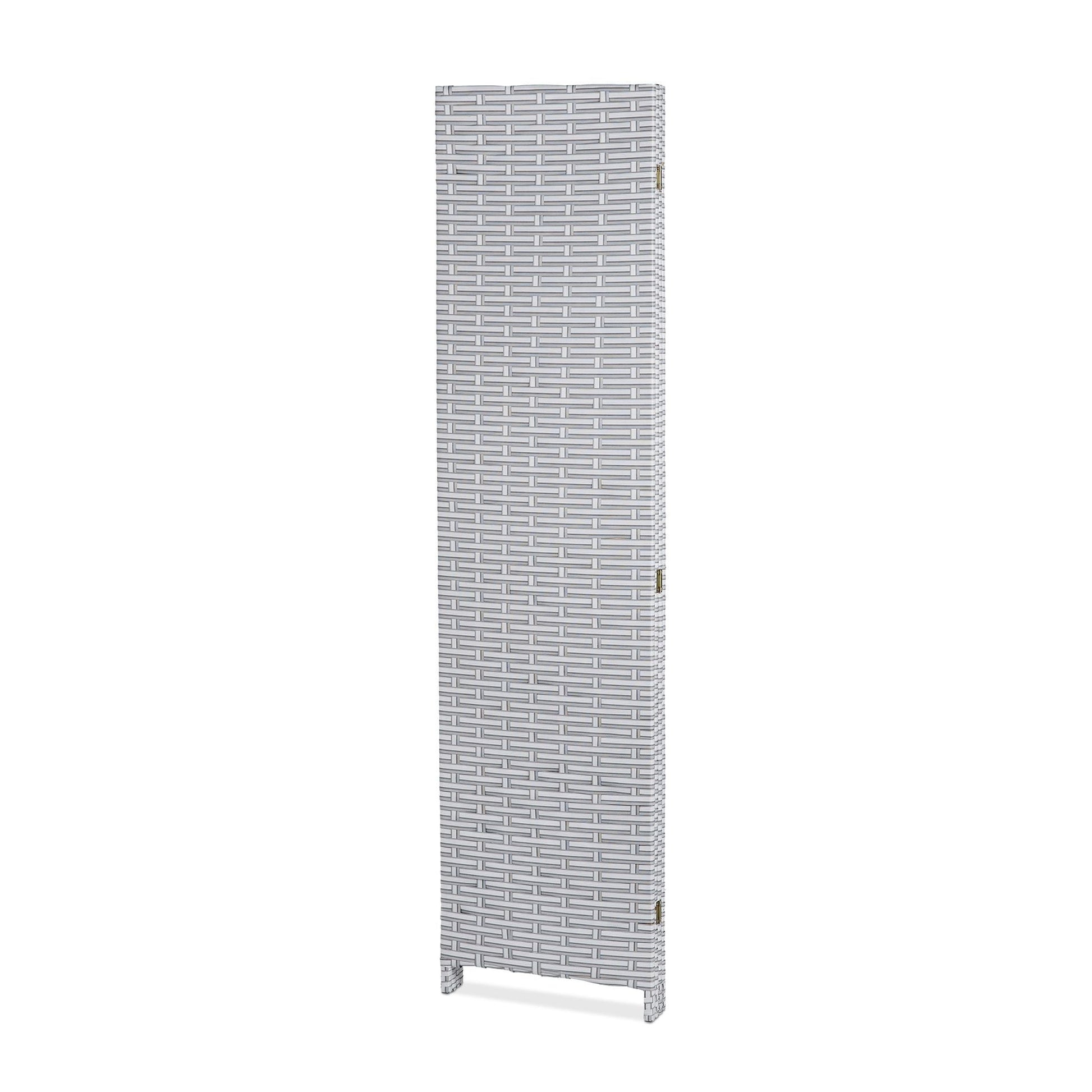 Paravent Raumteiler 4-teilig Weiss-Grau von Relaxdays