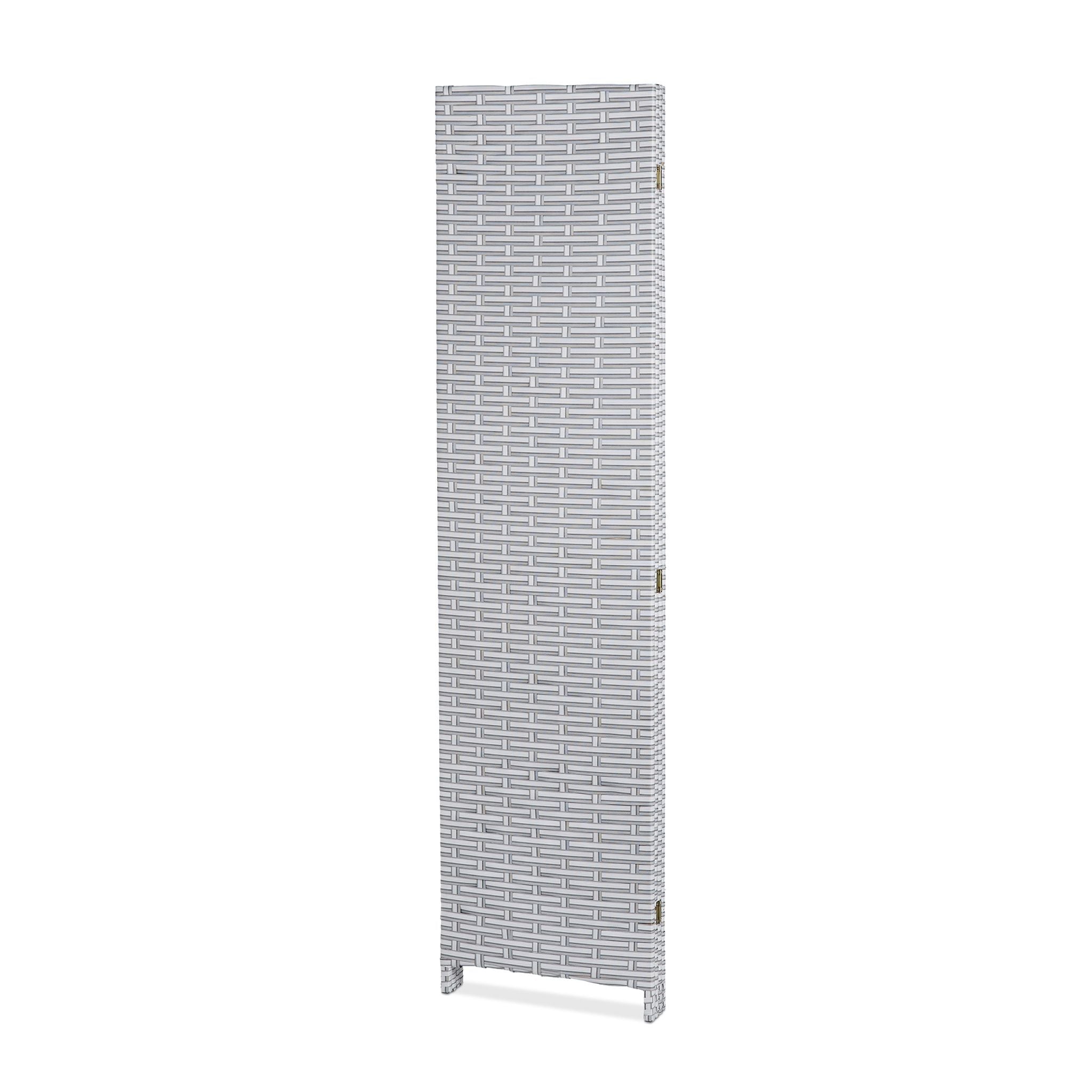 Paravent Raumteiler 4-teilig Weiss-Grau von Relaxdays
