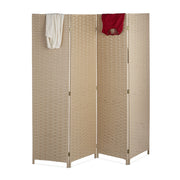 Paravent Raumteiler 4-teilig Braun von Relaxdays