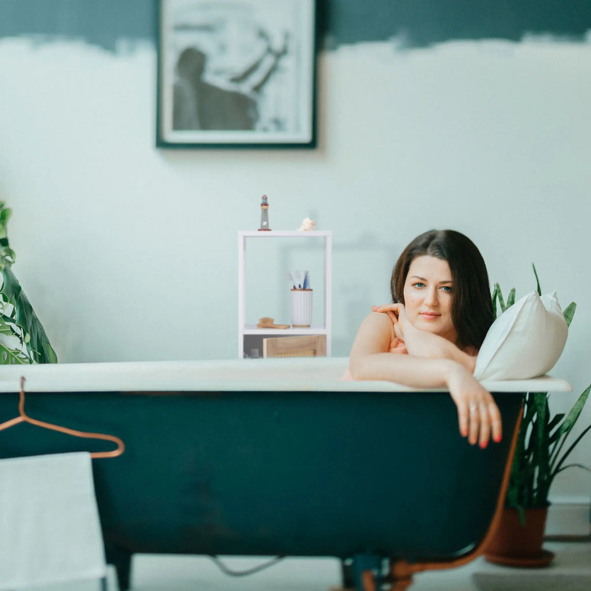 Badezimmerschrank mit 3 Fächern Weiss-Hellbraun von Relaxdays