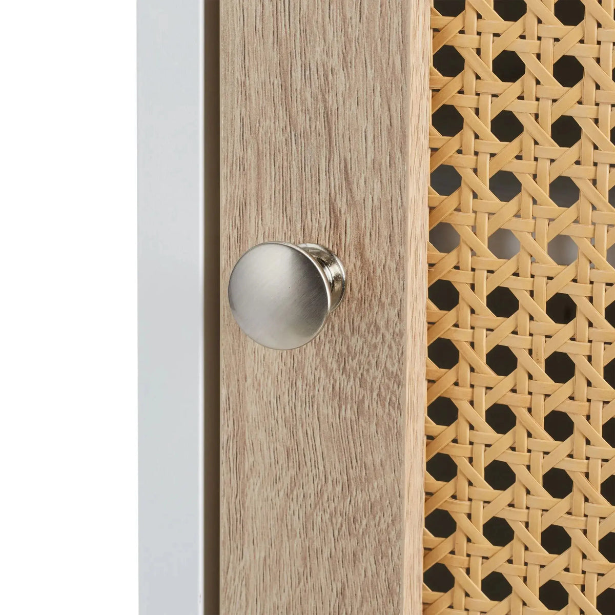 Badezimmerschrank mit 3 Fächern Weiss-Hellbraun von Relaxdays