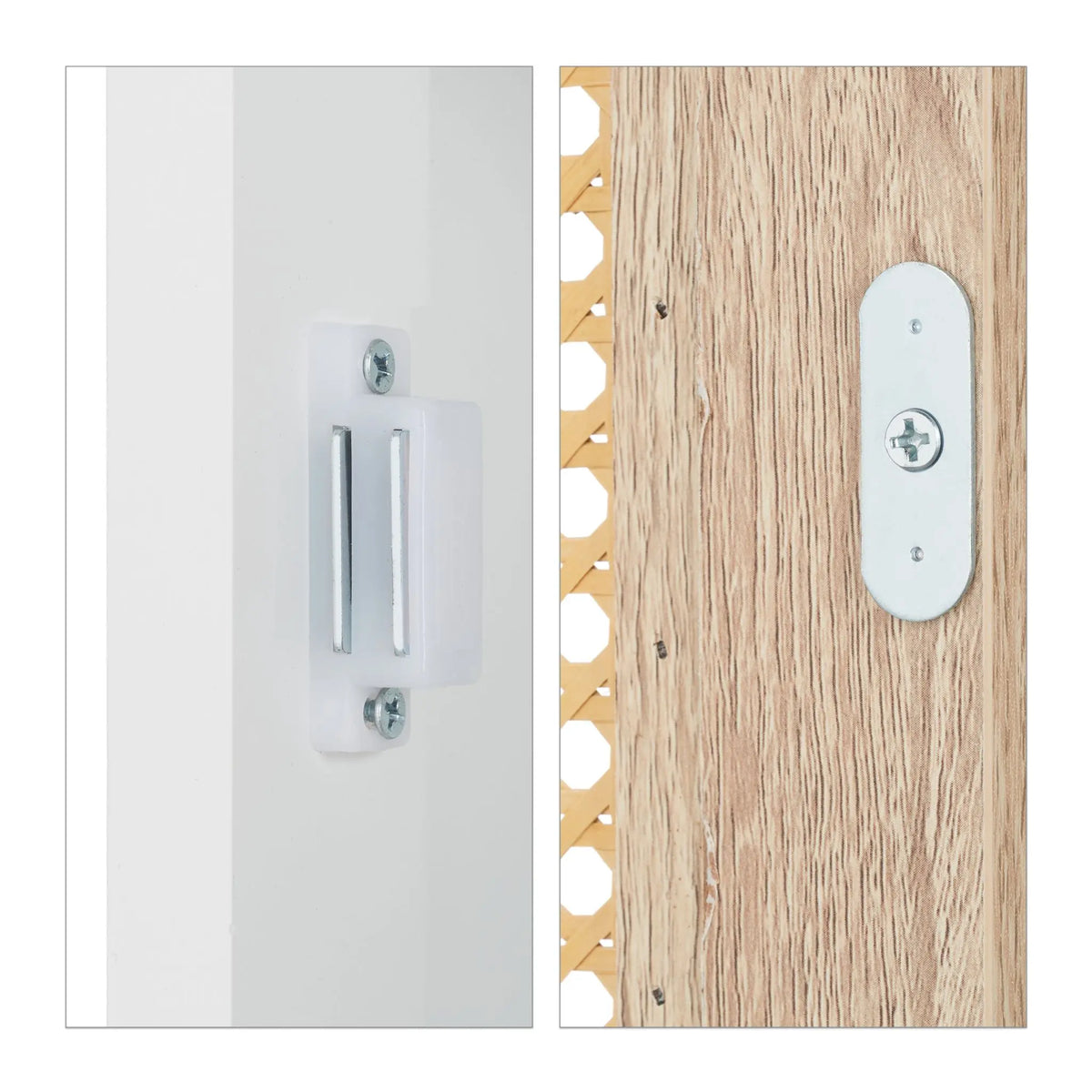 Badezimmerschrank mit 3 Fächern Weiss-Hellbraun von Relaxdays