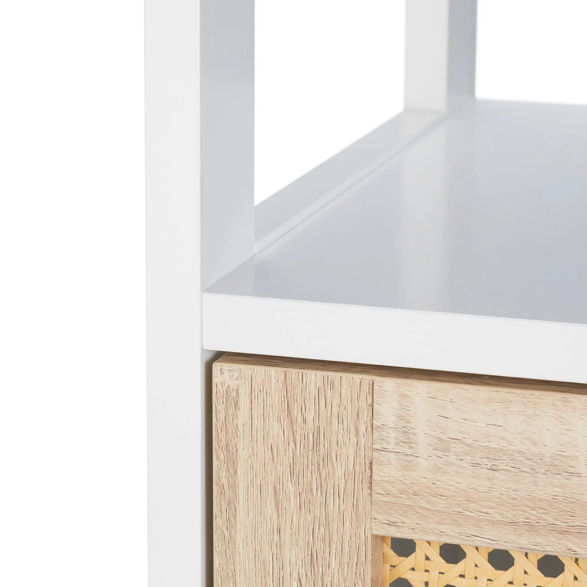 Badezimmerschrank mit 3 Fächern Weiss-Hellbraun von Relaxdays