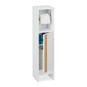 Stehender Toilettenpapierhalter weiss Weiss-Hellbraun von Relaxdays