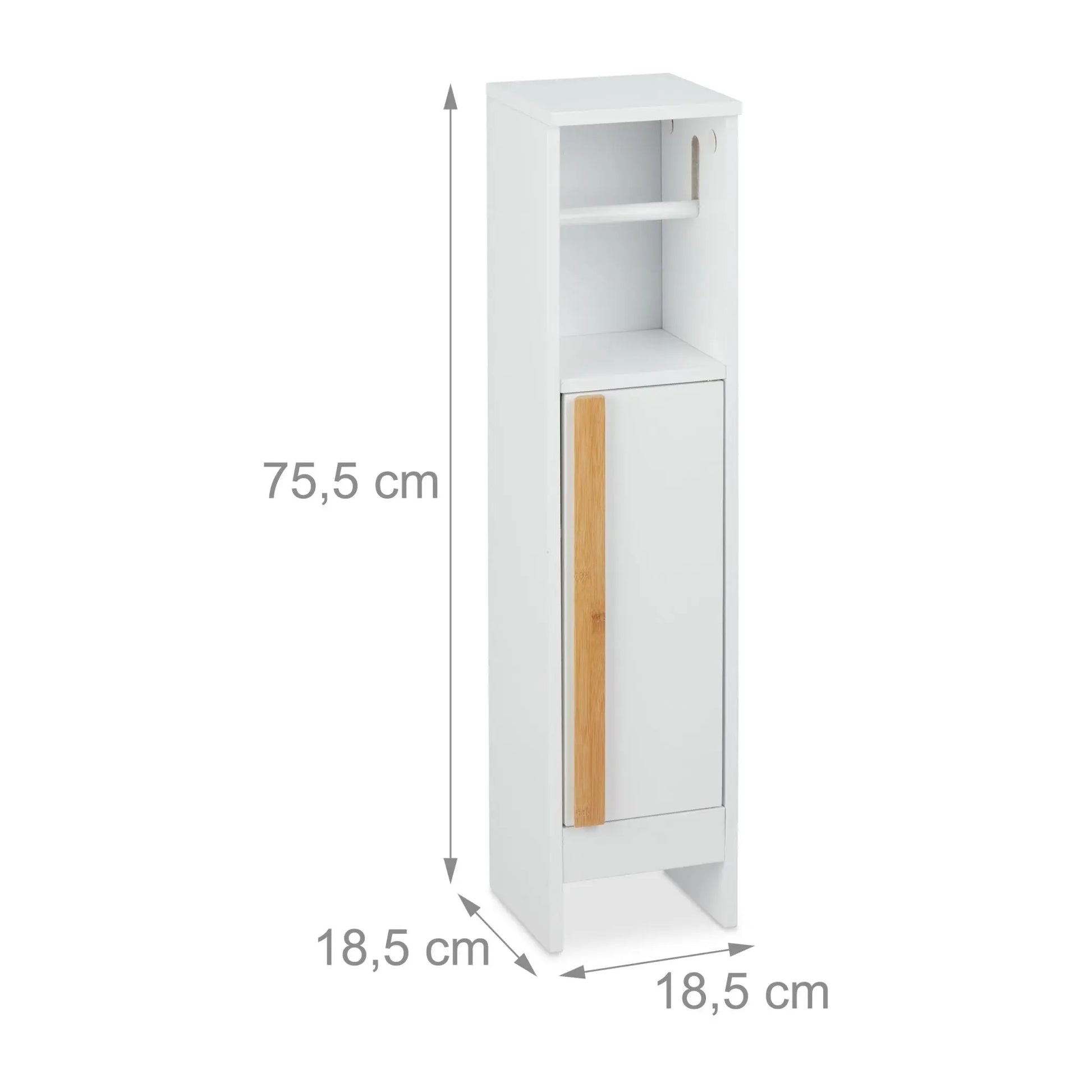 Stehender Toilettenpapierhalter weiss Weiss-Hellbraun von Relaxdays