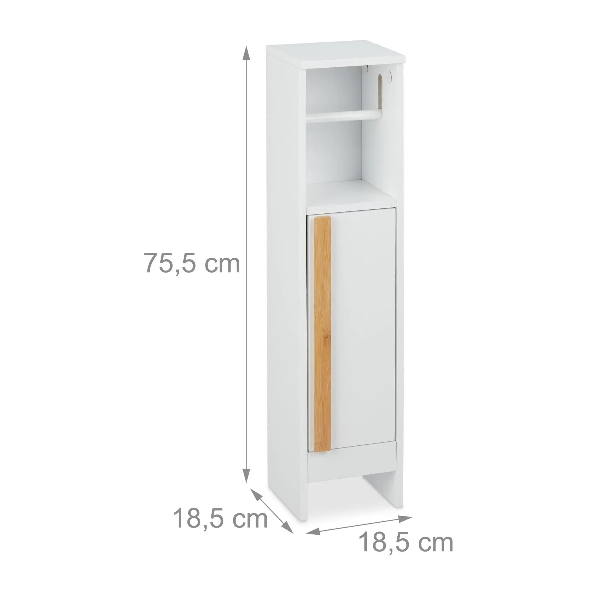 Stehender Toilettenpapierhalter weiss Weiss-Hellbraun von Relaxdays