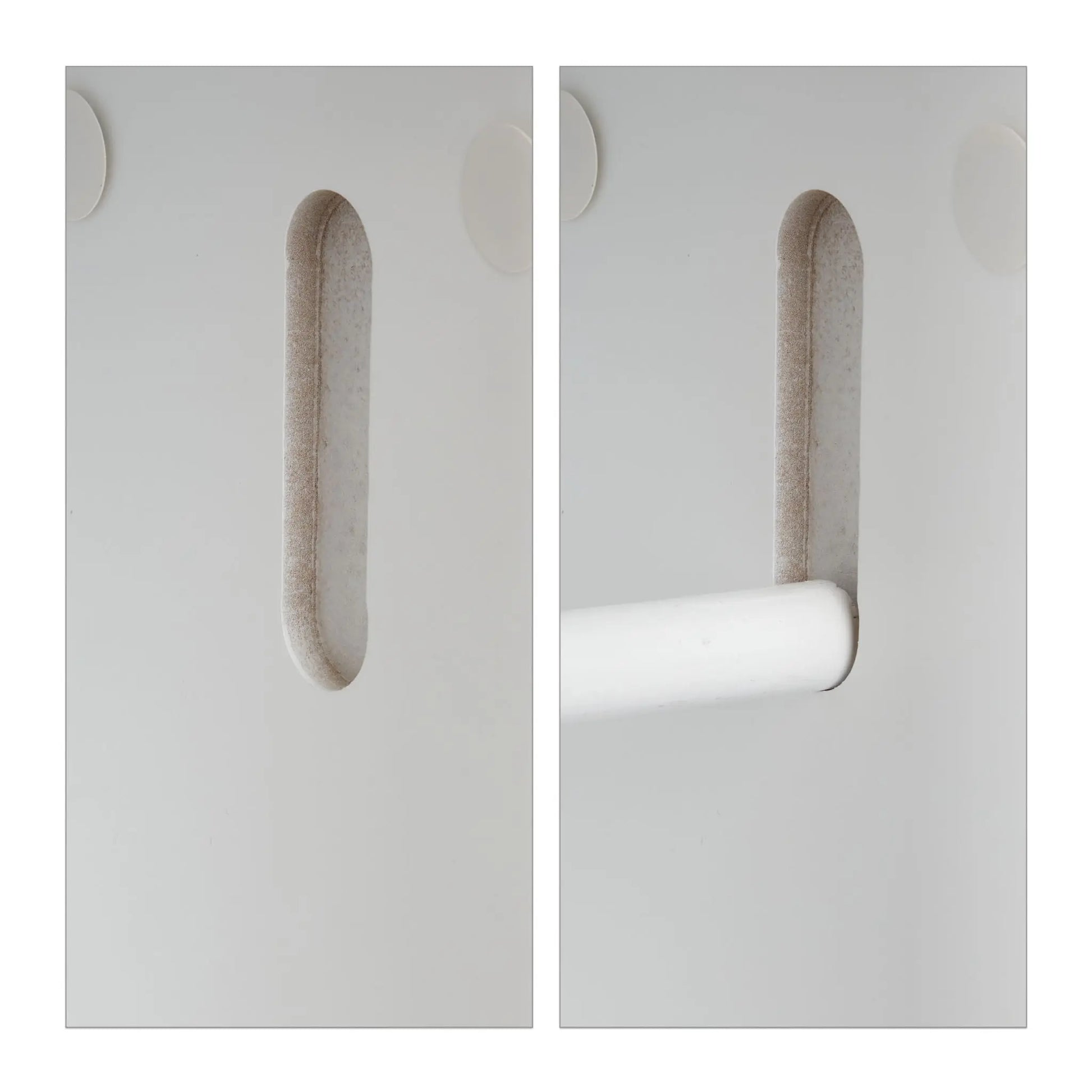 Stehender Toilettenpapierhalter weiss Weiss-Hellbraun von Relaxdays
