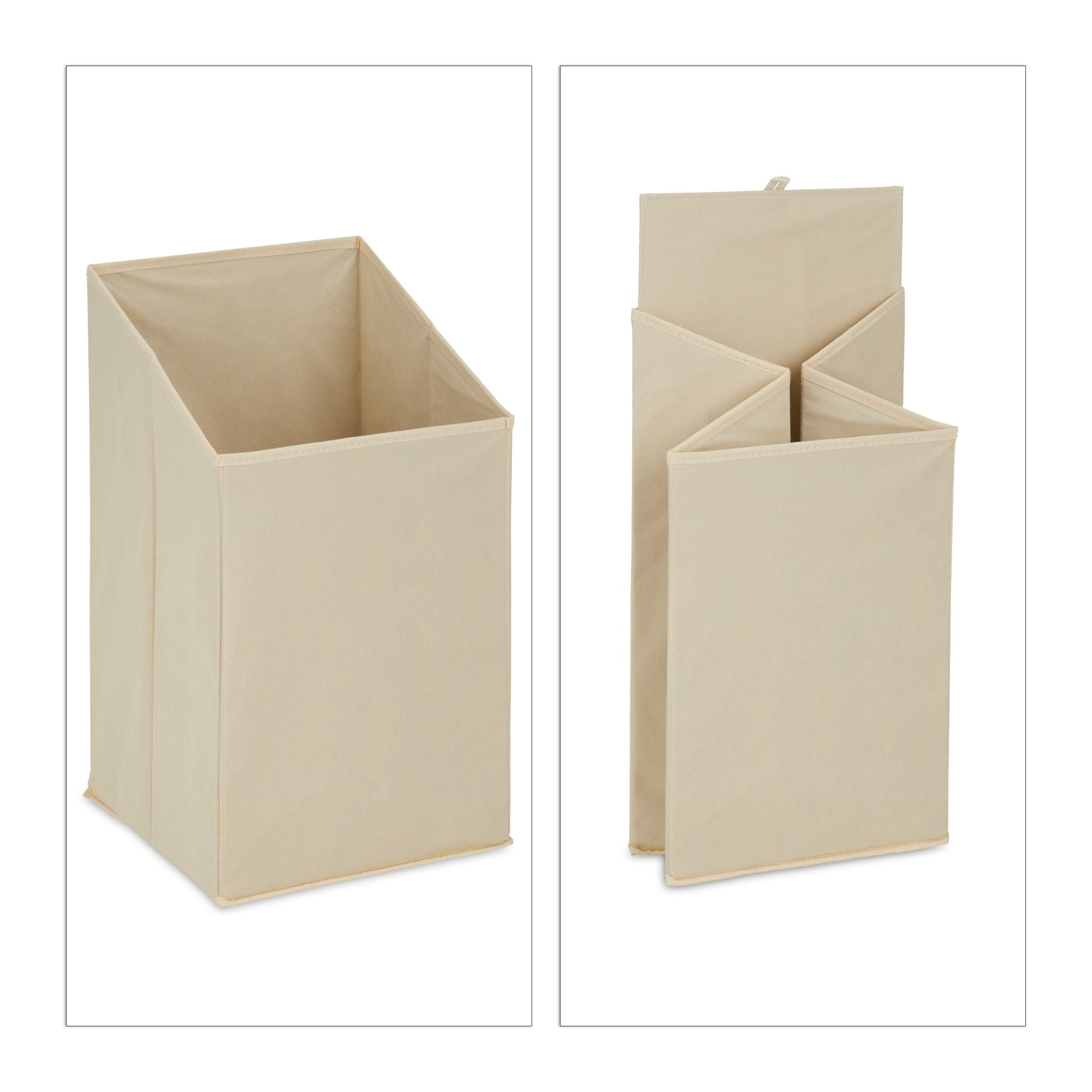 Badregal mit Wäschekorb Beige-Weiss-Hellbraun von Relaxdays