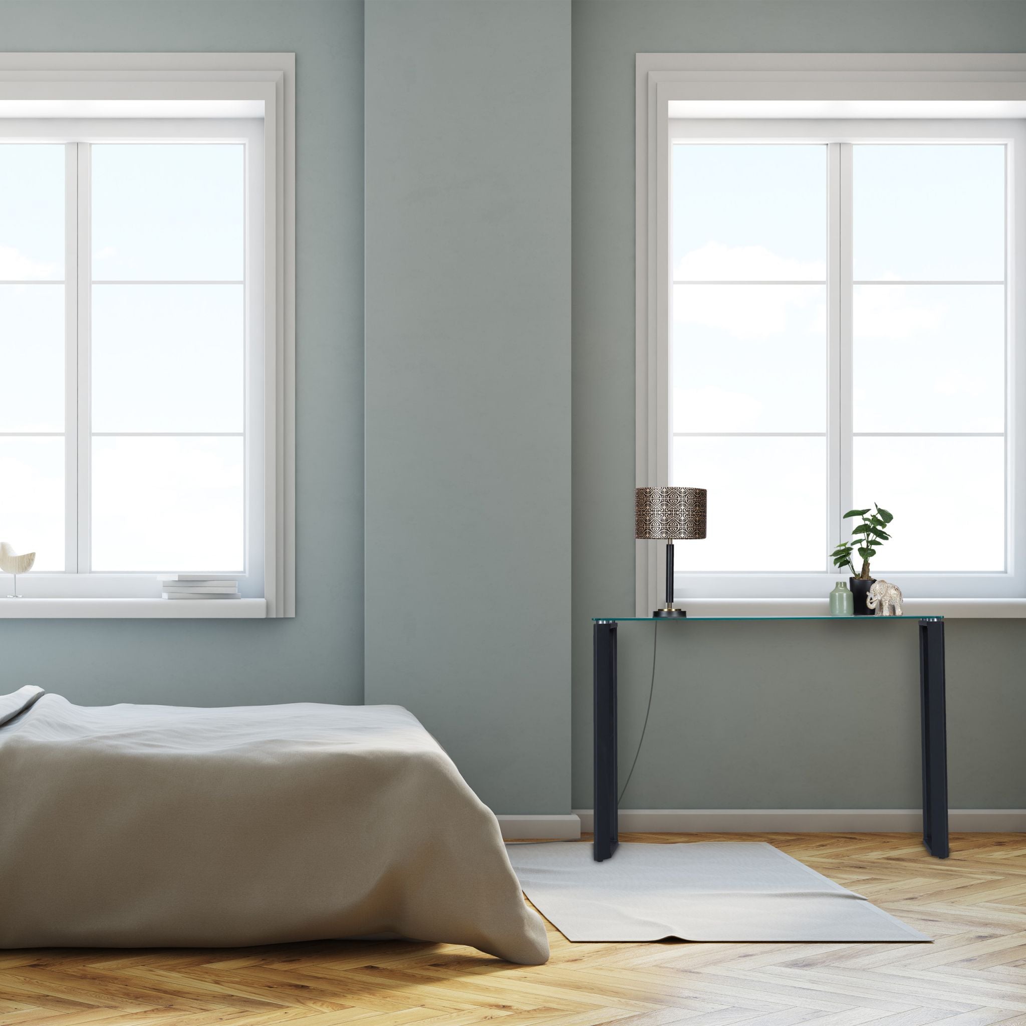 Konsolentisch mit Glasplatte Schwarz-Transparent von Relaxdays
