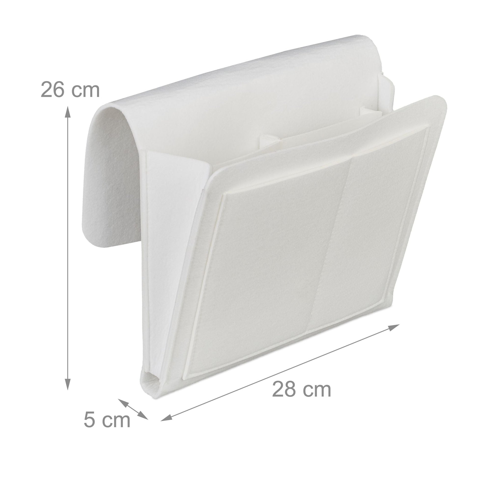 Betttasche Filz Weiss von Relaxdays