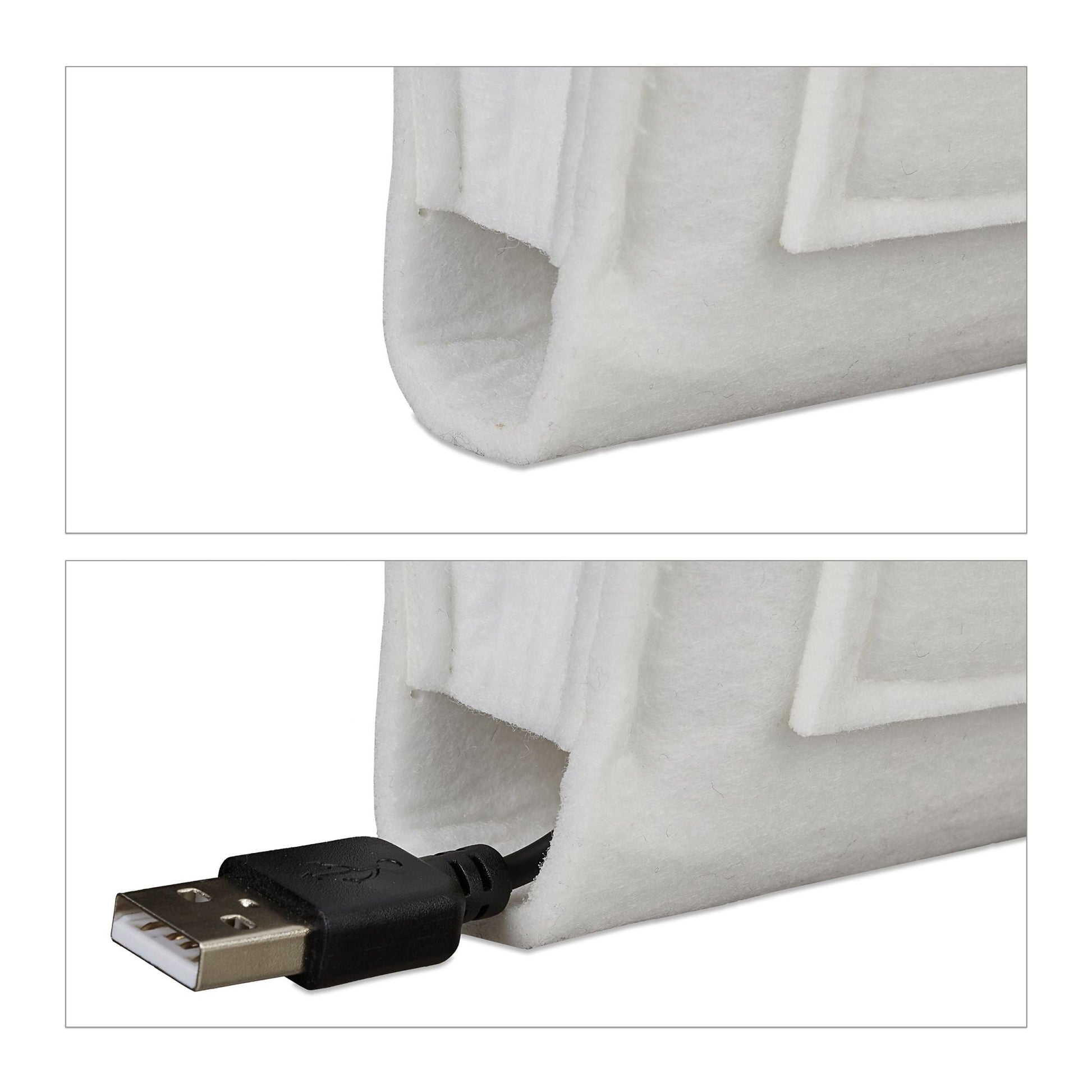 Betttasche Filz Weiss von Relaxdays