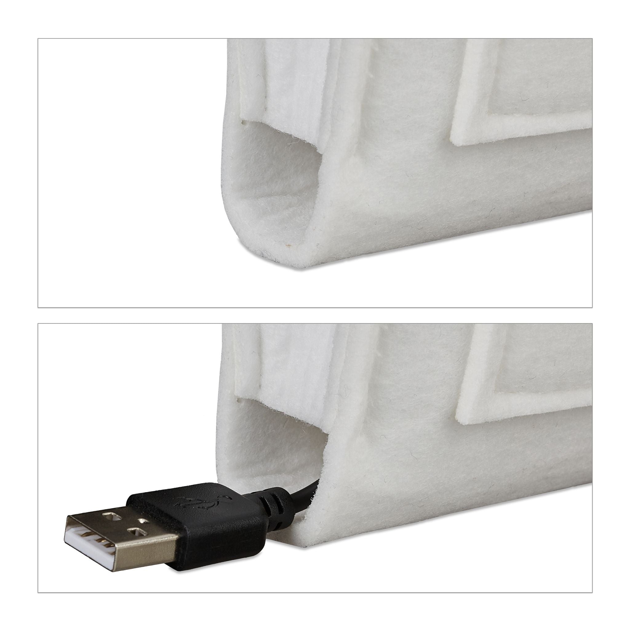 Betttasche Filz Weiss von Relaxdays